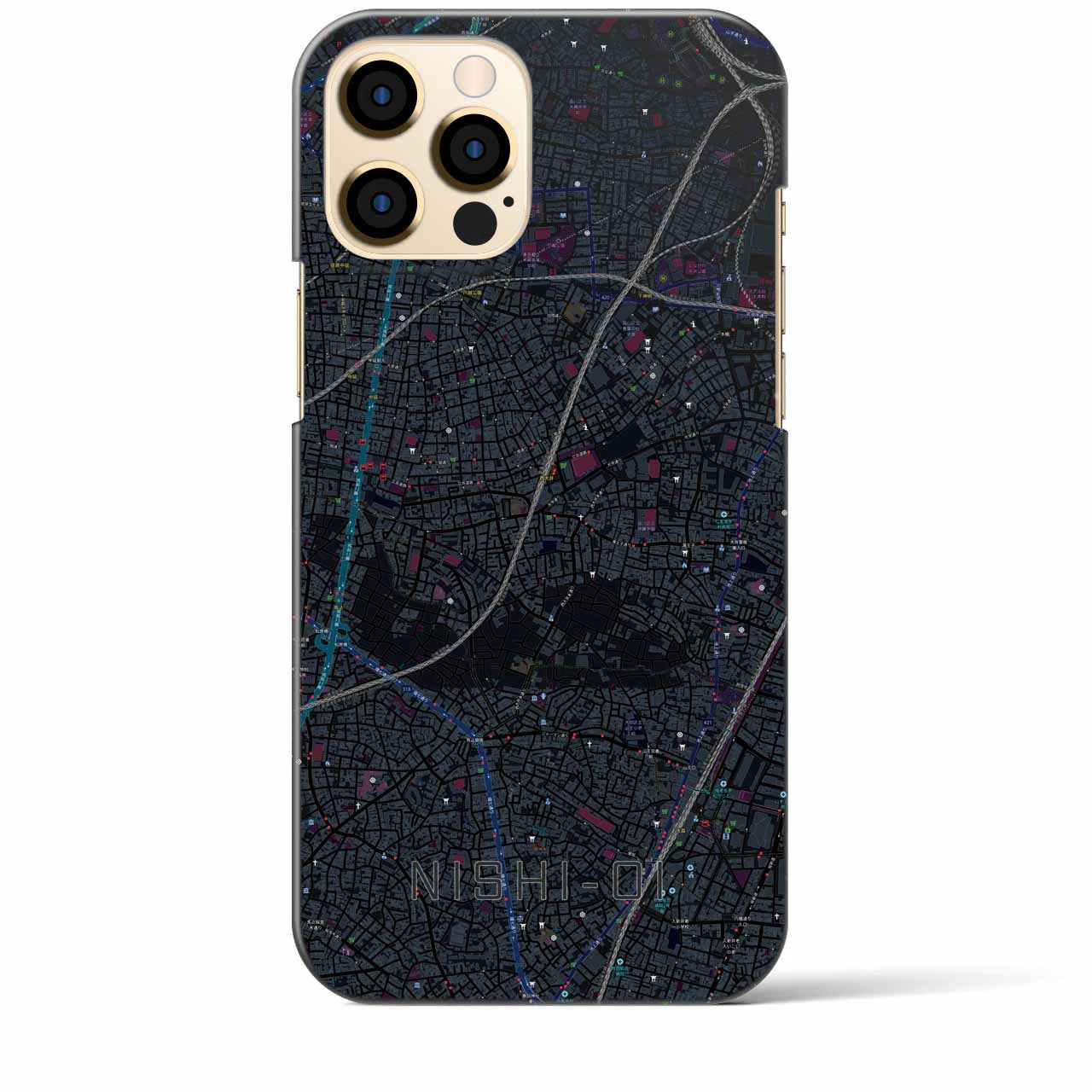 【西大井(東京都)】地図柄iPhoneケース(バックカバータイプ)