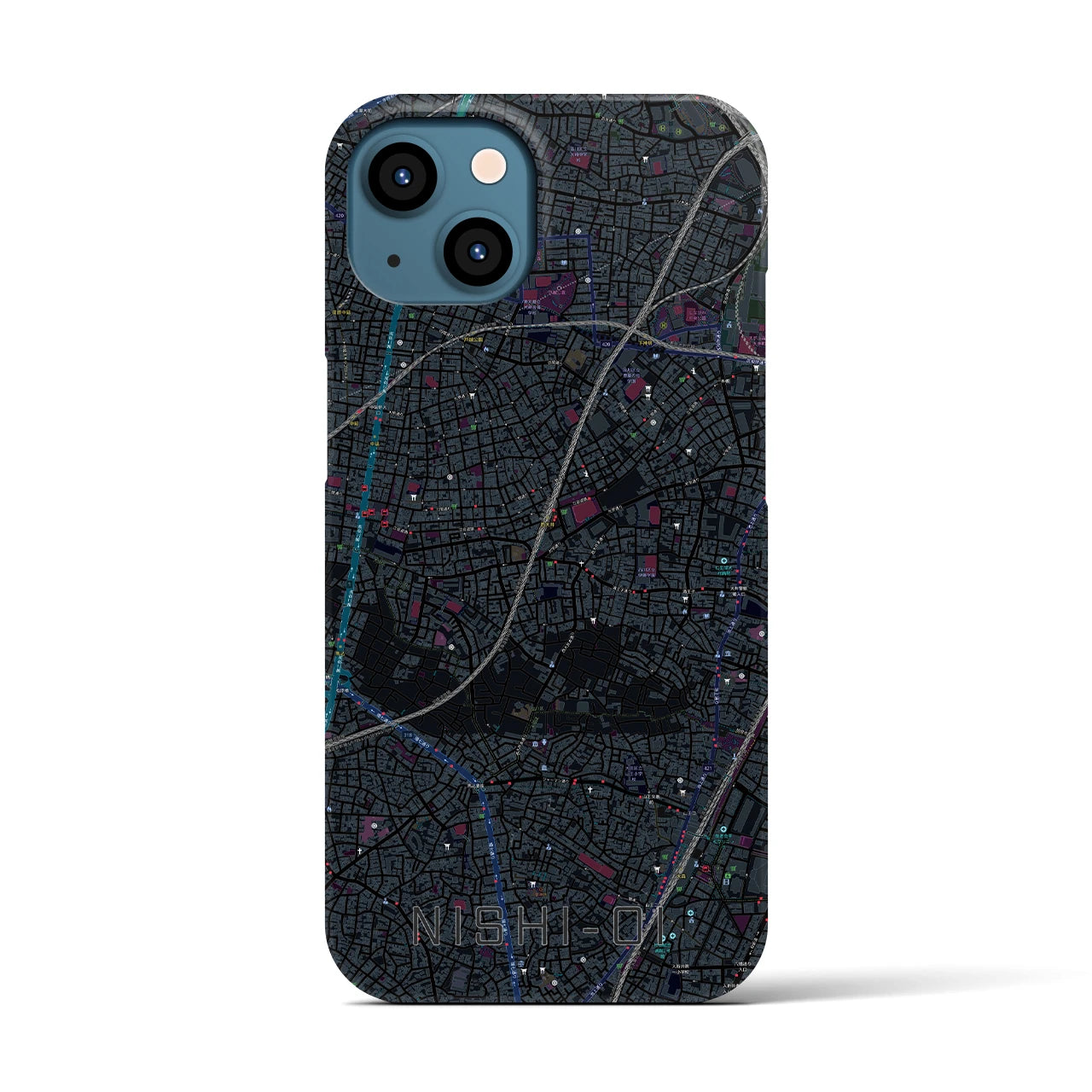 【西大井(東京都)】地図柄iPhoneケース(バックカバータイプ)