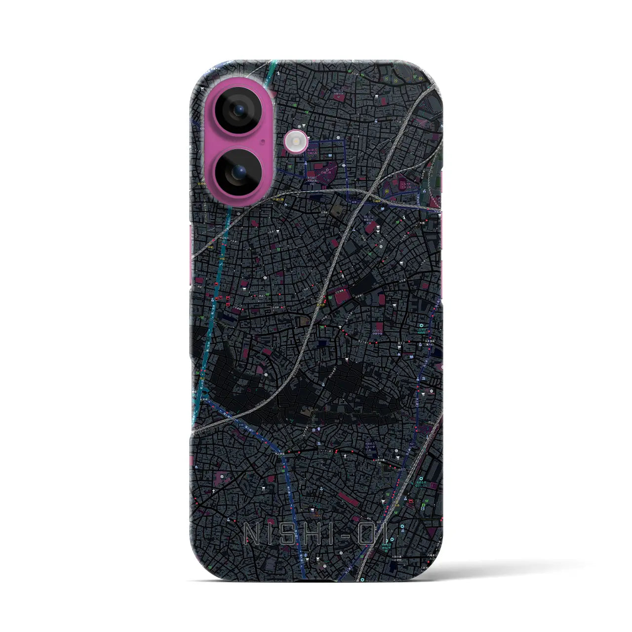 【西大井(東京都)】地図柄iPhoneケース(バックカバータイプ)