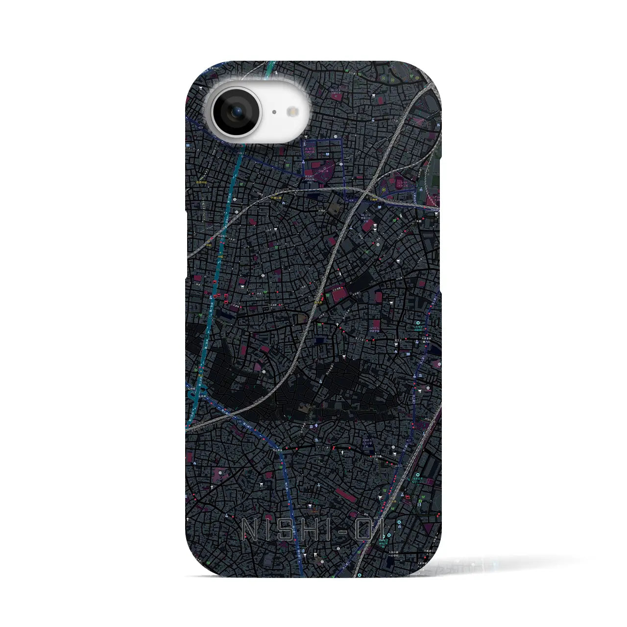 【西大井(東京都)】地図柄iPhoneケース(バックカバータイプ)