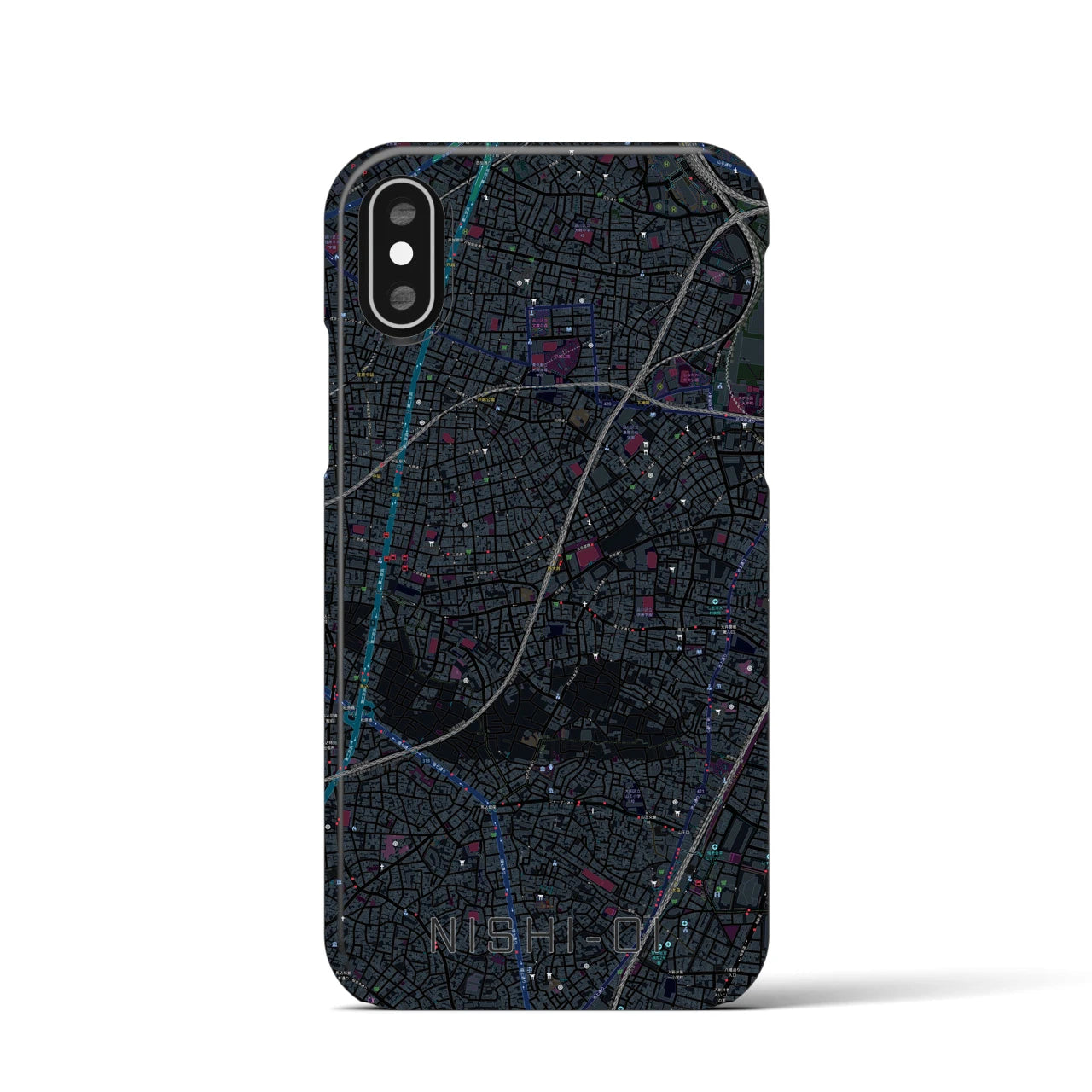 【西大井(東京都)】地図柄iPhoneケース(バックカバータイプ)