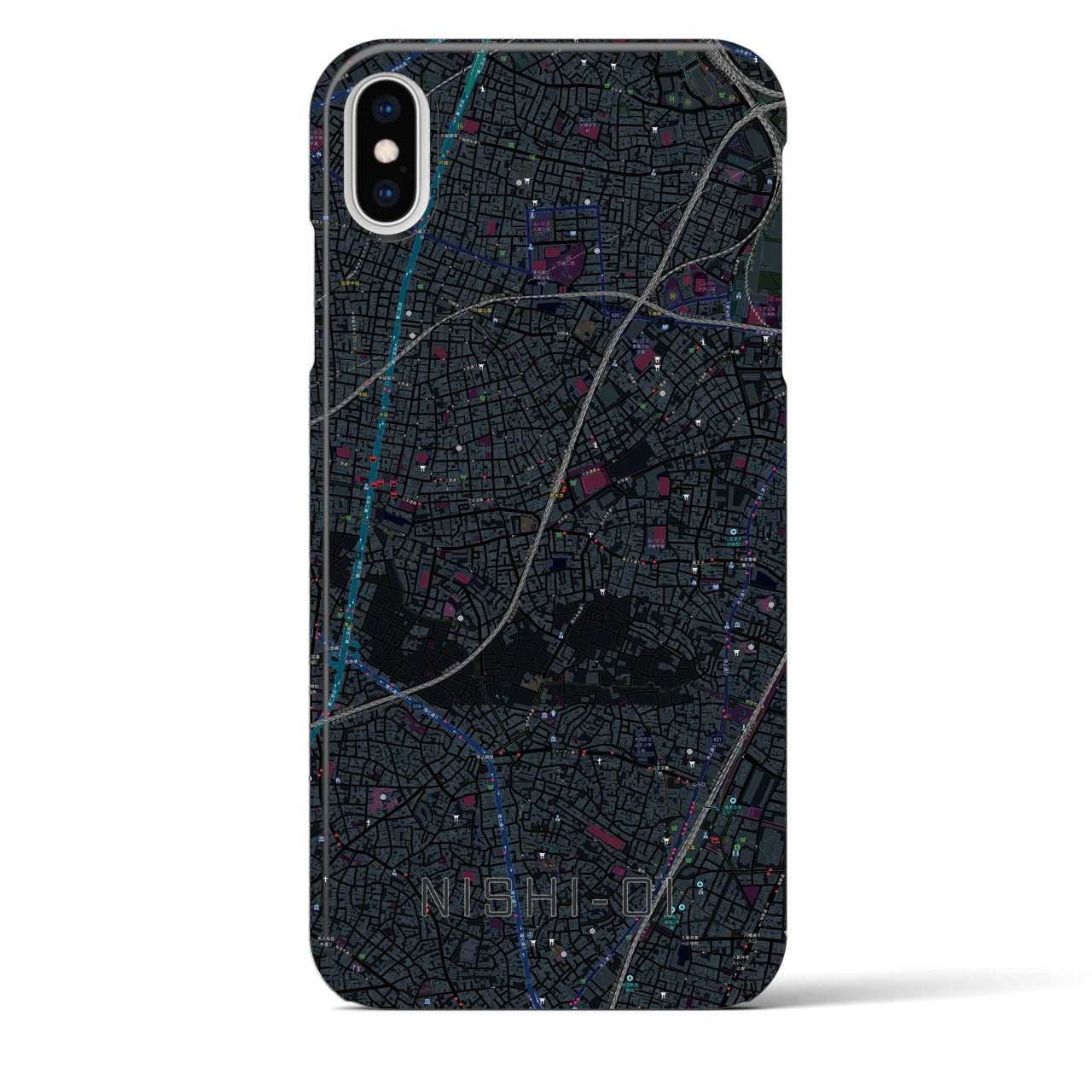 【西大井(東京都)】地図柄iPhoneケース(バックカバータイプ)