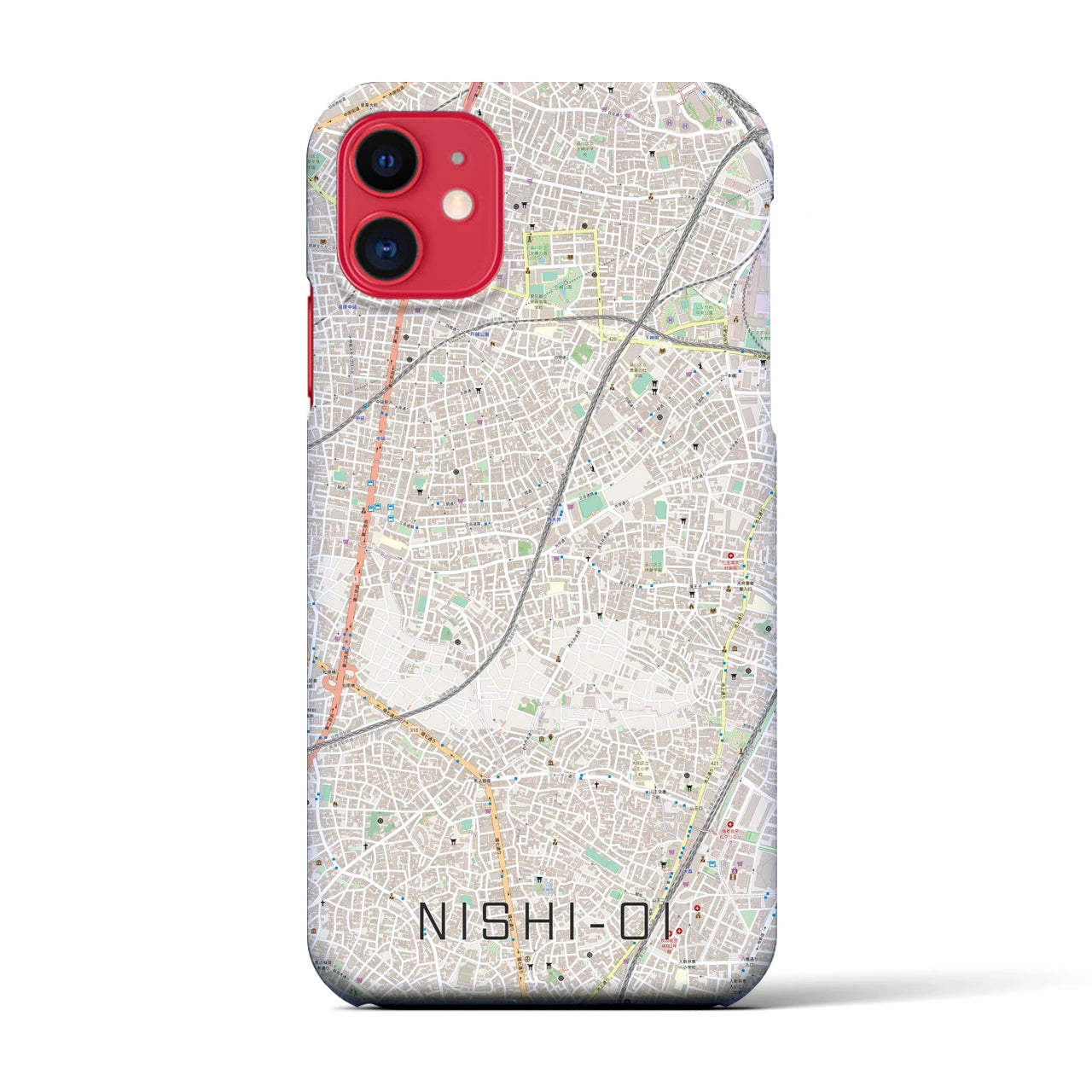【西大井(東京都)】地図柄iPhoneケース(バックカバータイプ)