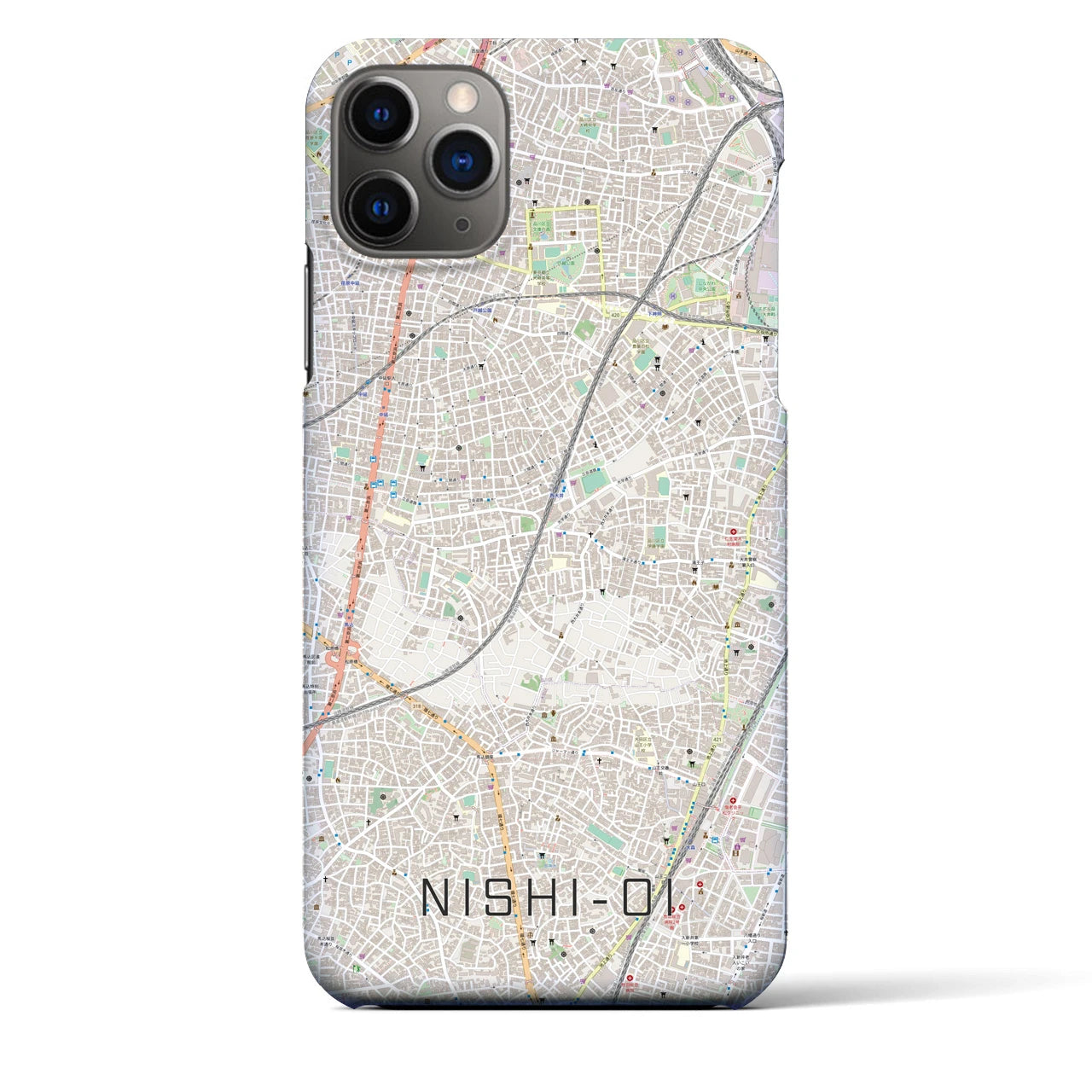 【西大井(東京都)】地図柄iPhoneケース(バックカバータイプ)
