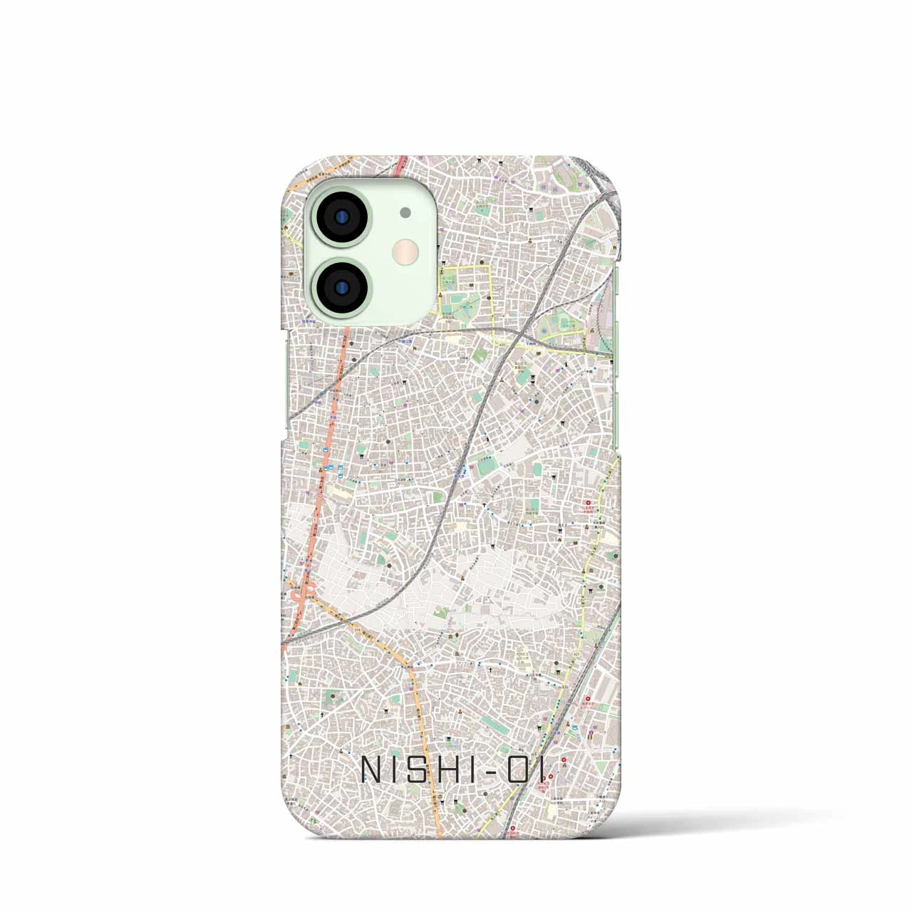 【西大井(東京都)】地図柄iPhoneケース(バックカバータイプ)