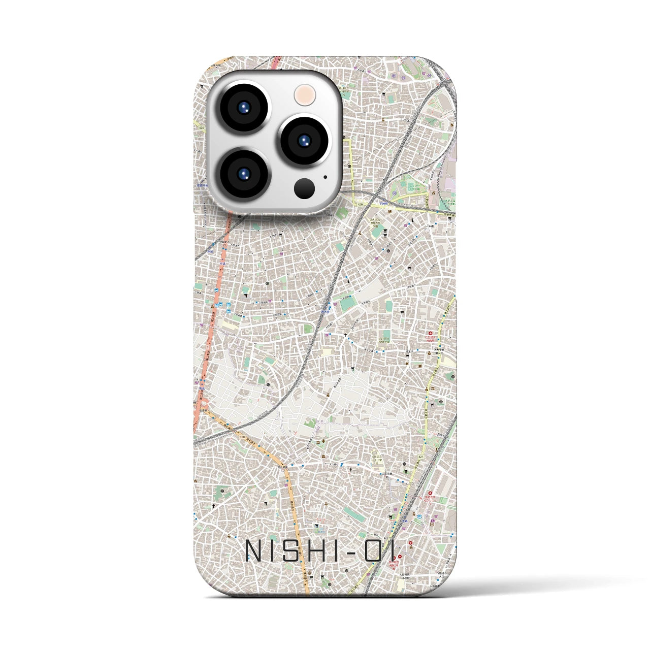 【西大井(東京都)】地図柄iPhoneケース(バックカバータイプ)