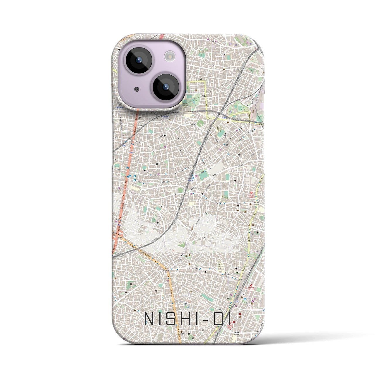 【西大井(東京都)】地図柄iPhoneケース(バックカバータイプ)