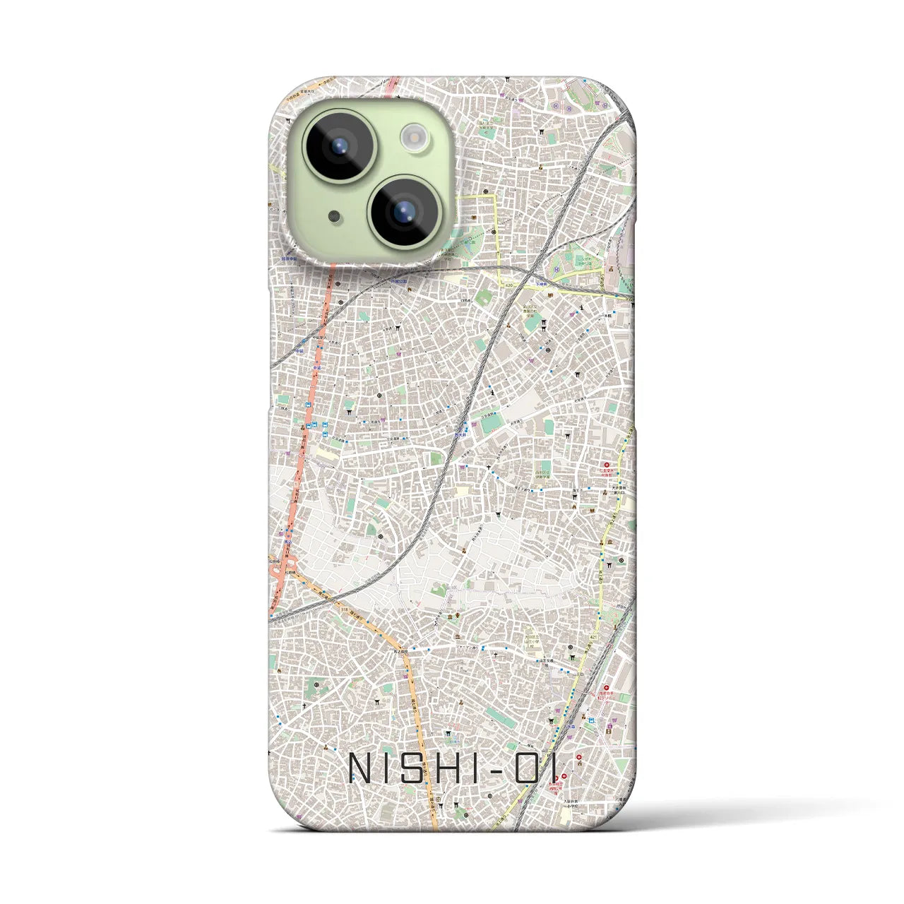 【西大井(東京都)】地図柄iPhoneケース(バックカバータイプ)