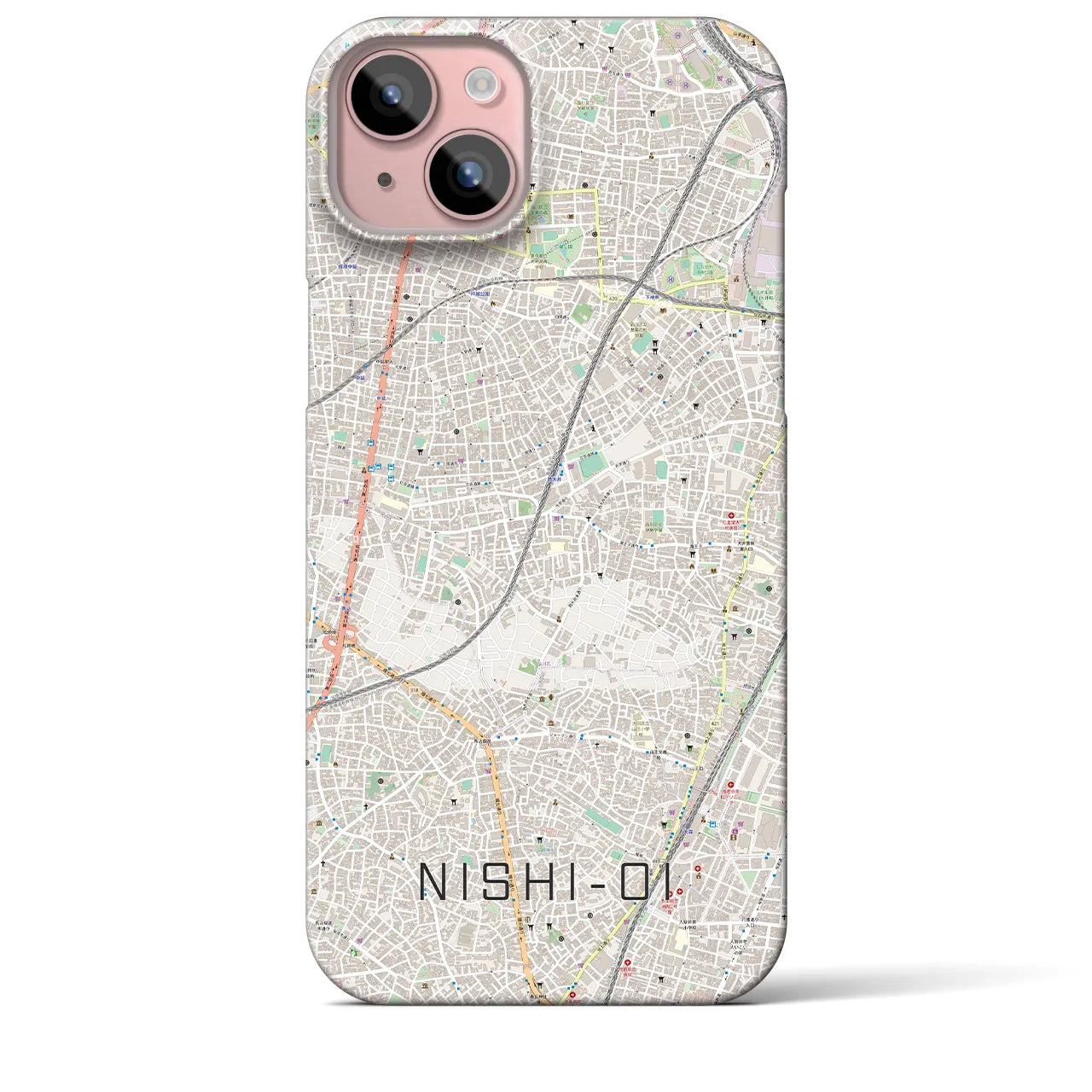 【西大井(東京都)】地図柄iPhoneケース(バックカバータイプ)