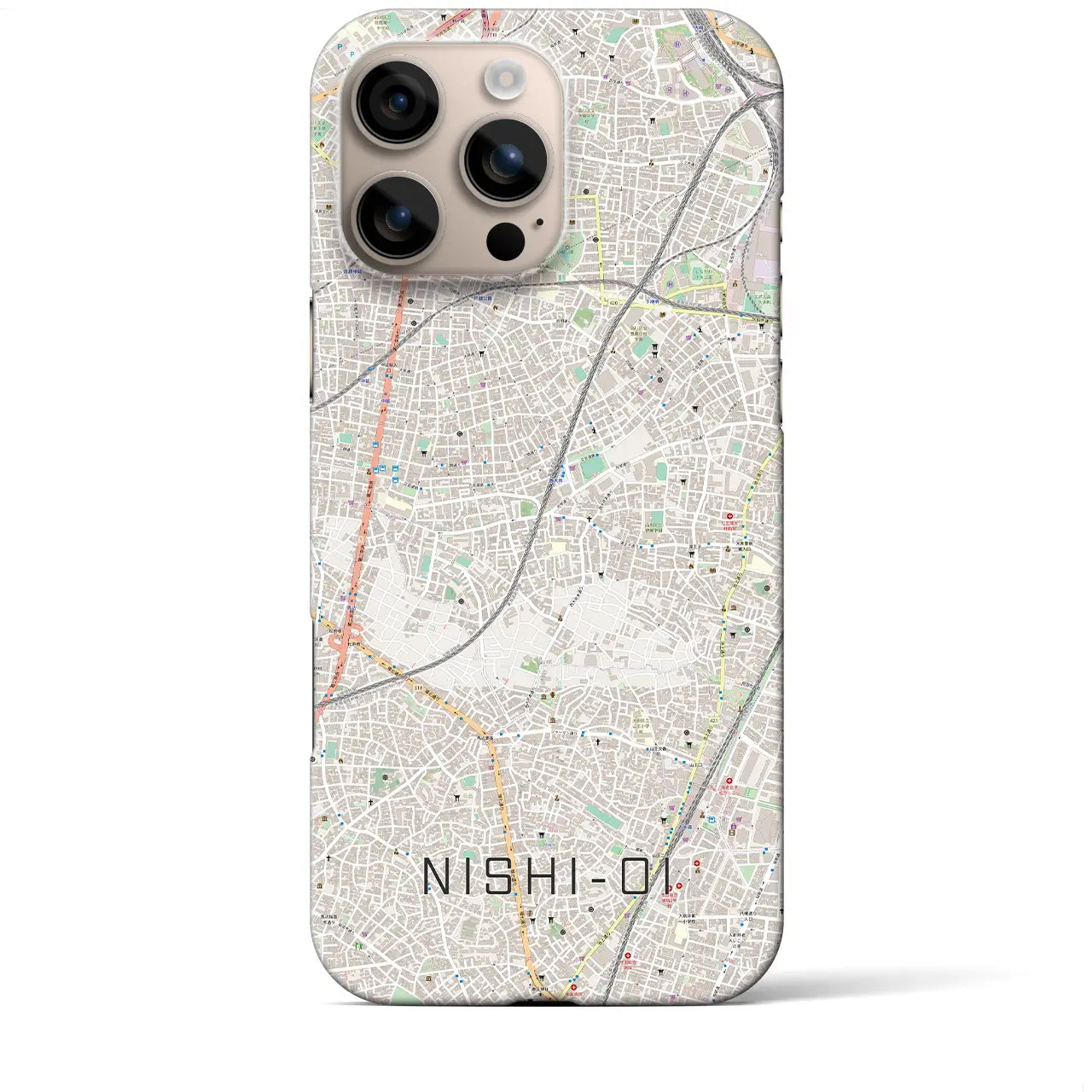 【西大井(東京都)】地図柄iPhoneケース(バックカバータイプ)