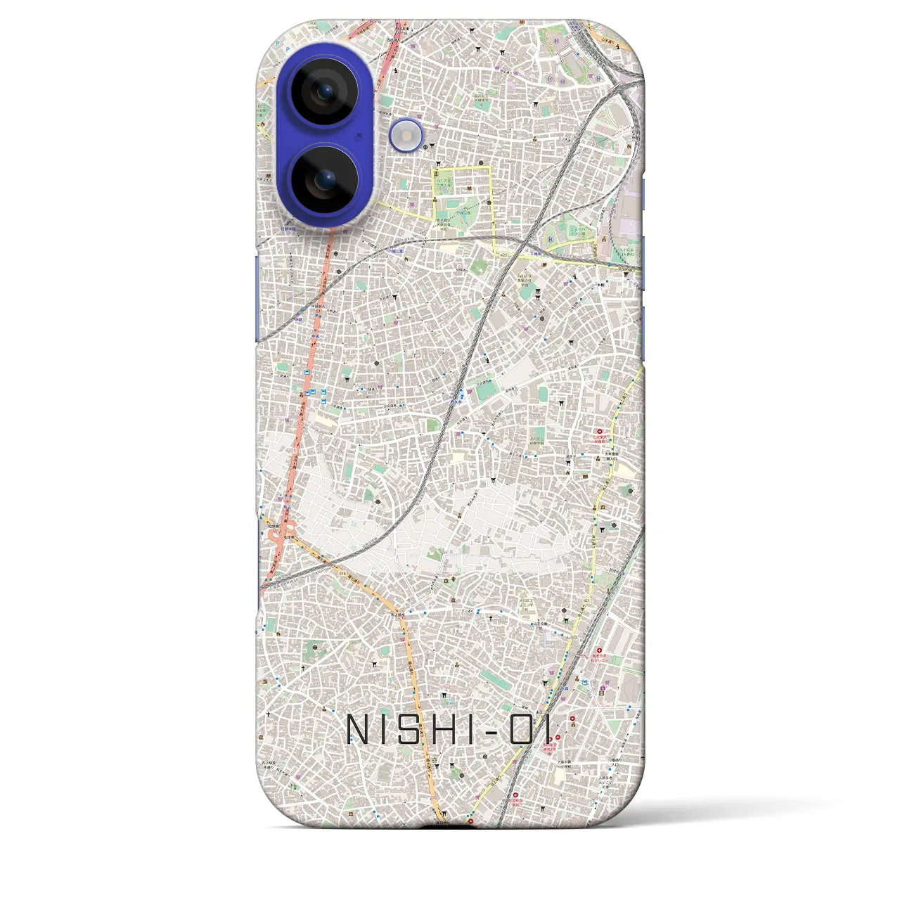 【西大井(東京都)】地図柄iPhoneケース(バックカバータイプ)