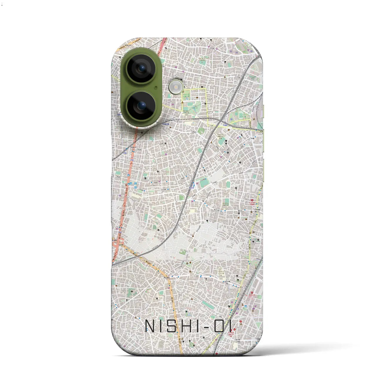 【西大井(東京都)】地図柄iPhoneケース(バックカバータイプ)