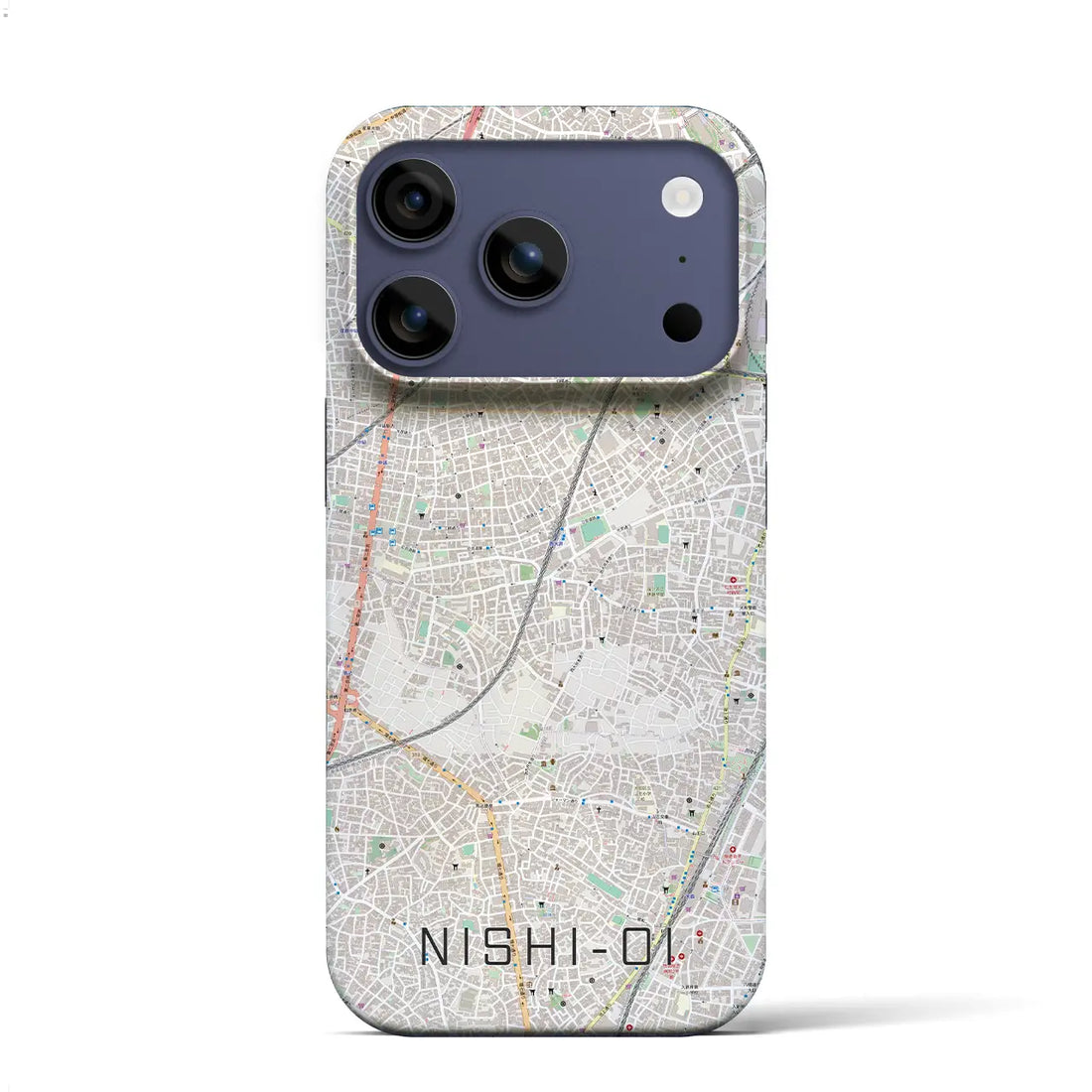 【西大井(東京都)】地図柄iPhoneケース(バックカバータイプ)ナチュラル・iPhone 17 Pro Max 用