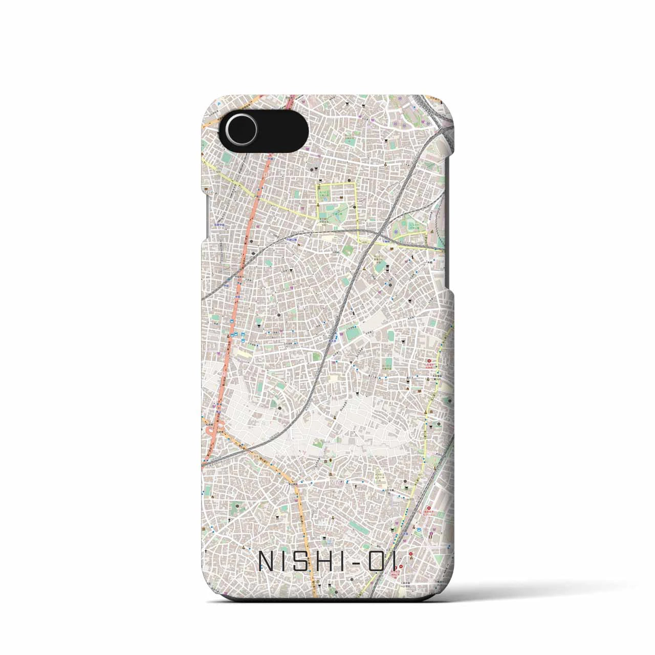 【西大井(東京都)】地図柄iPhoneケース(バックカバータイプ)