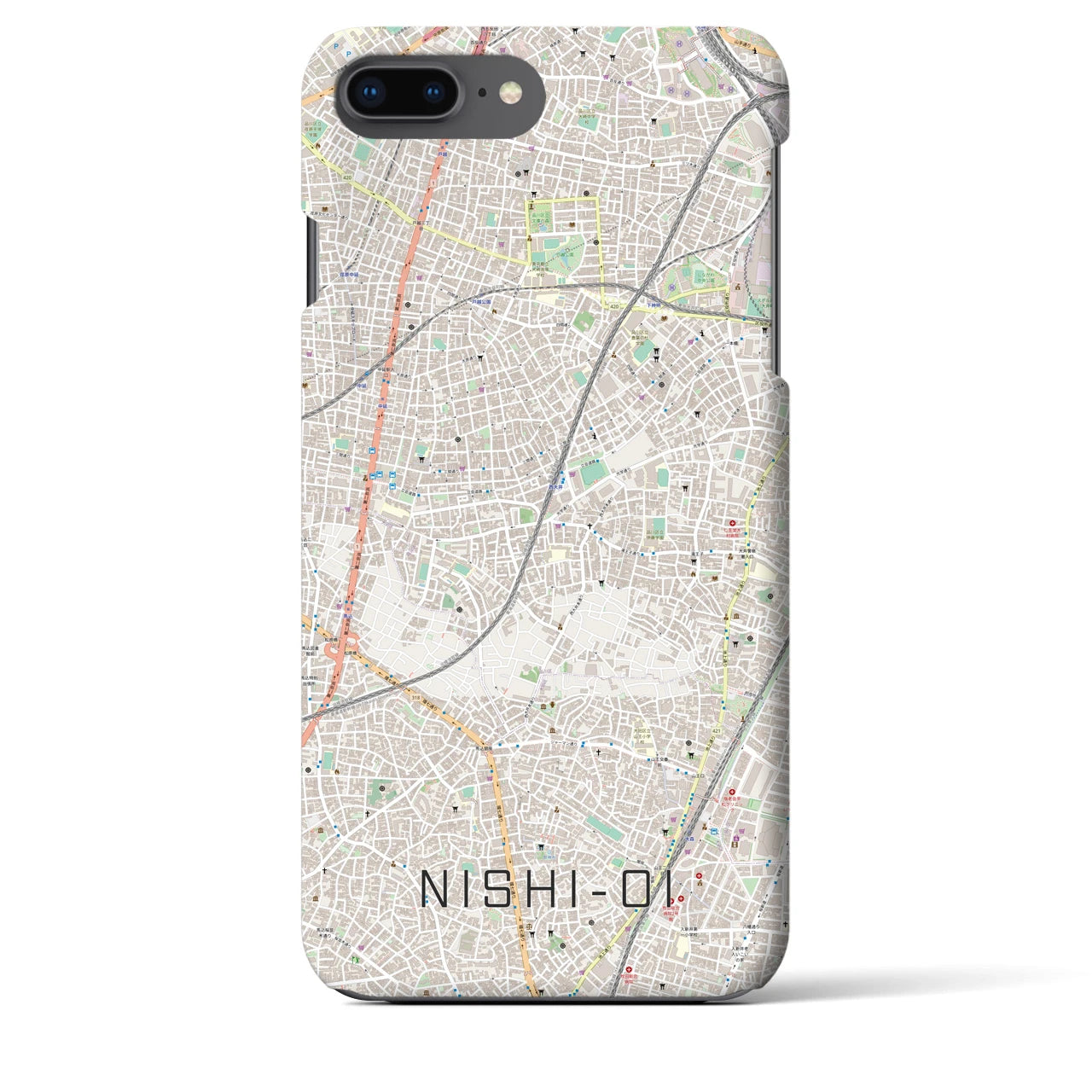 【西大井(東京都)】地図柄iPhoneケース(バックカバータイプ)