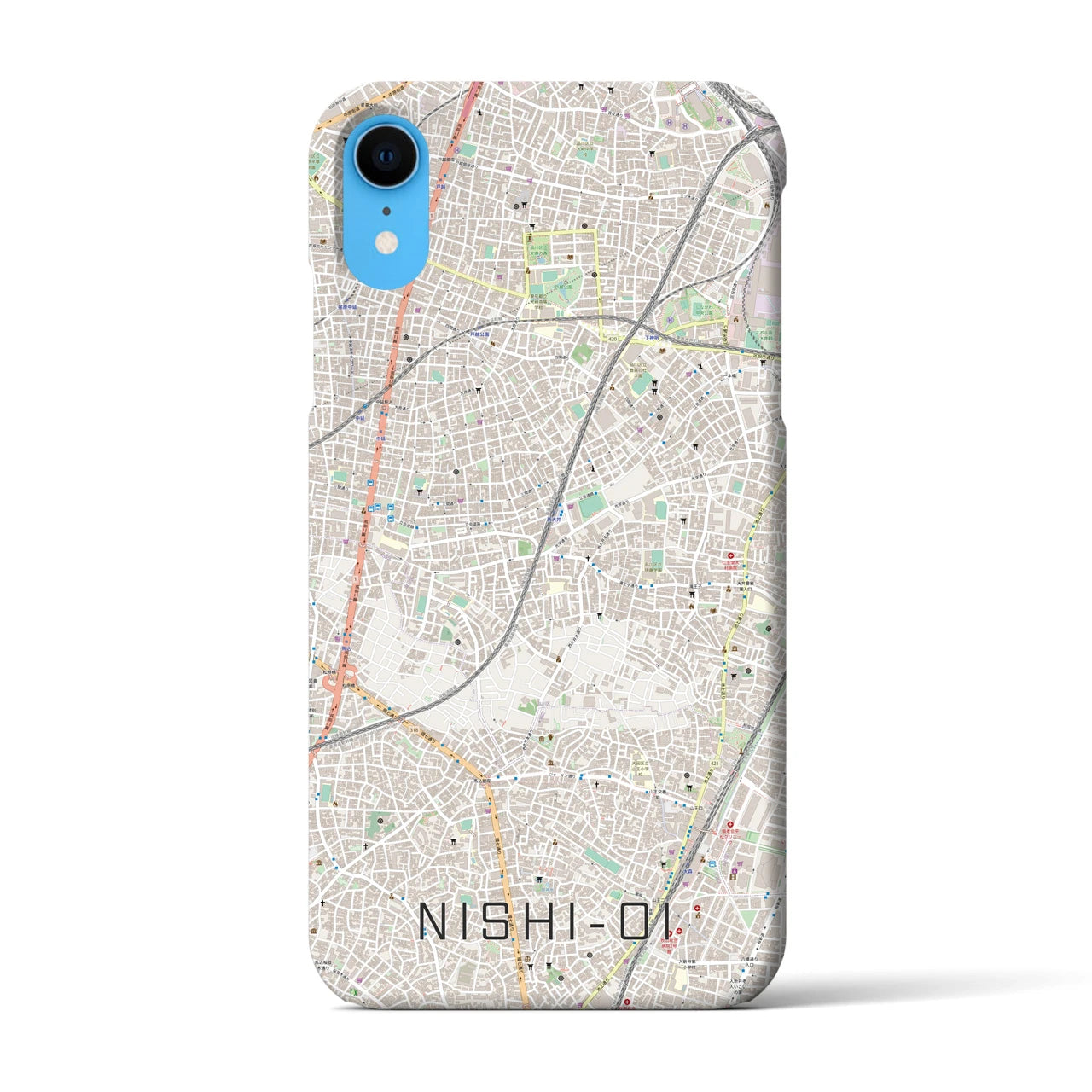 【西大井(東京都)】地図柄iPhoneケース(バックカバータイプ)