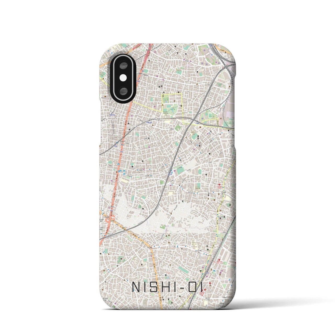 【西大井(東京都)】地図柄iPhoneケース(バックカバータイプ)