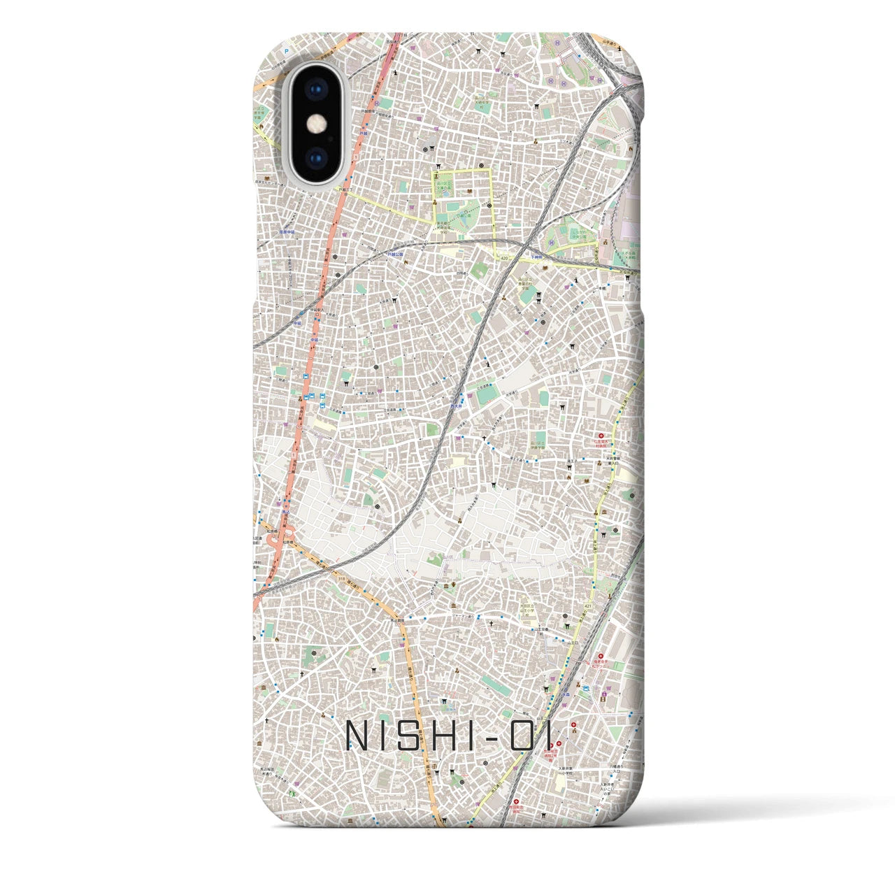 【西大井(東京都)】地図柄iPhoneケース(バックカバータイプ)
