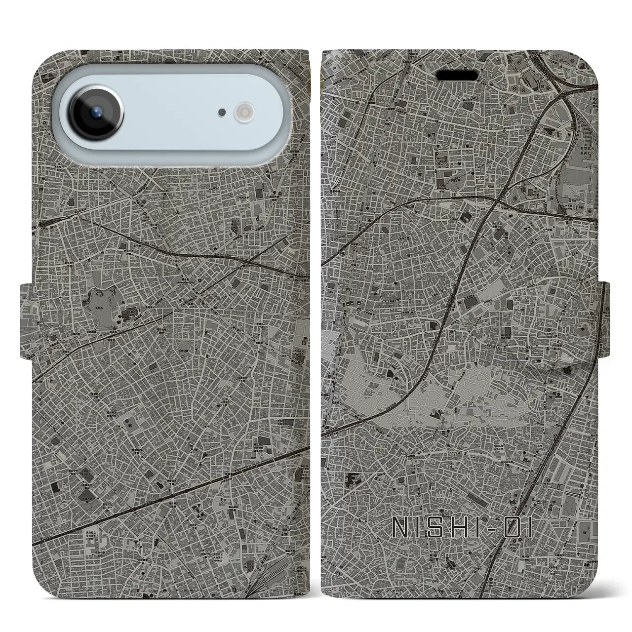 【西大井(東京都)】地図柄iPhoneケース(手帳タイプ)