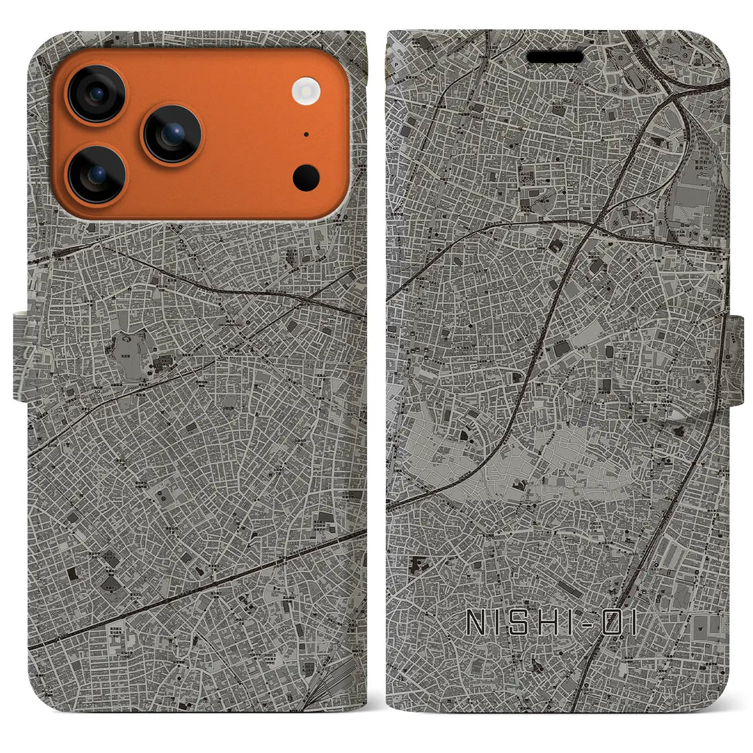 【西大井(東京都)】地図柄iPhoneケース(手帳タイプ)