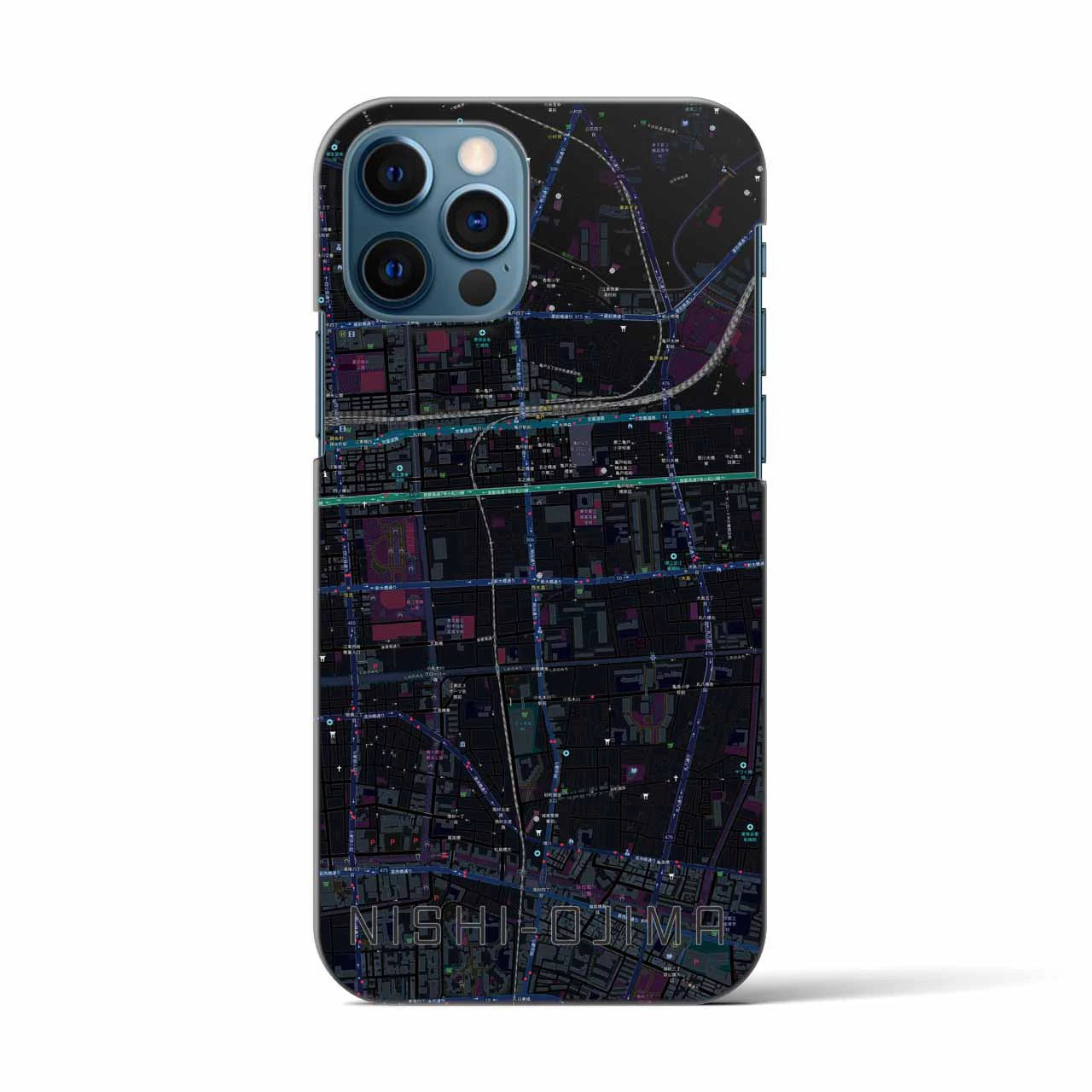 【西大島(東京都)】地図柄iPhoneケース(バックカバータイプ)