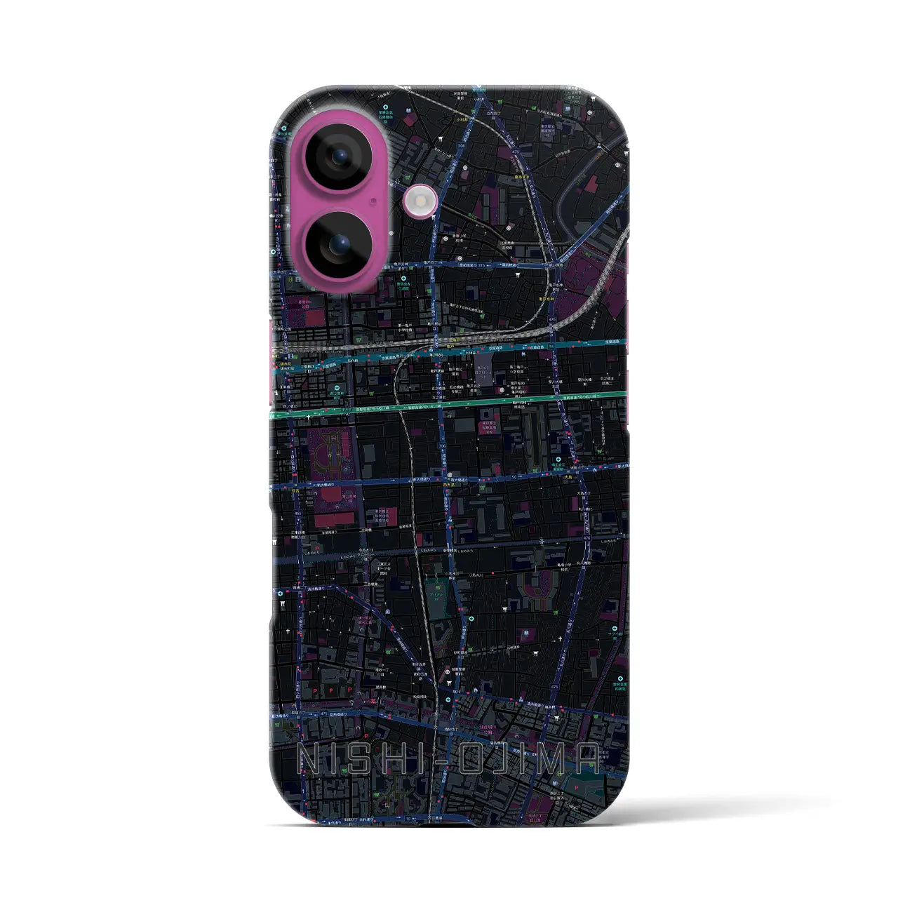 【西大島(東京都)】地図柄iPhoneケース(バックカバータイプ)
