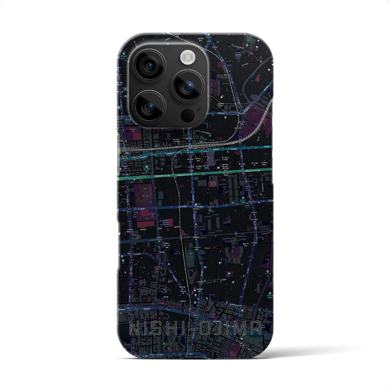 【西大島(東京都)】地図柄iPhoneケース(バックカバータイプ)