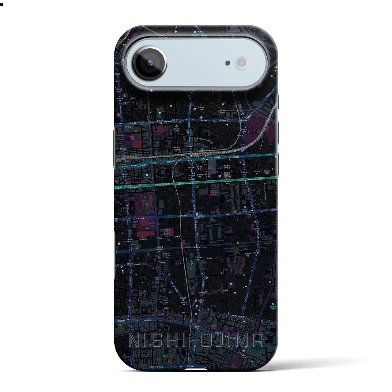 【西大島(東京都)】地図柄iPhoneケース(バックカバータイプ)
