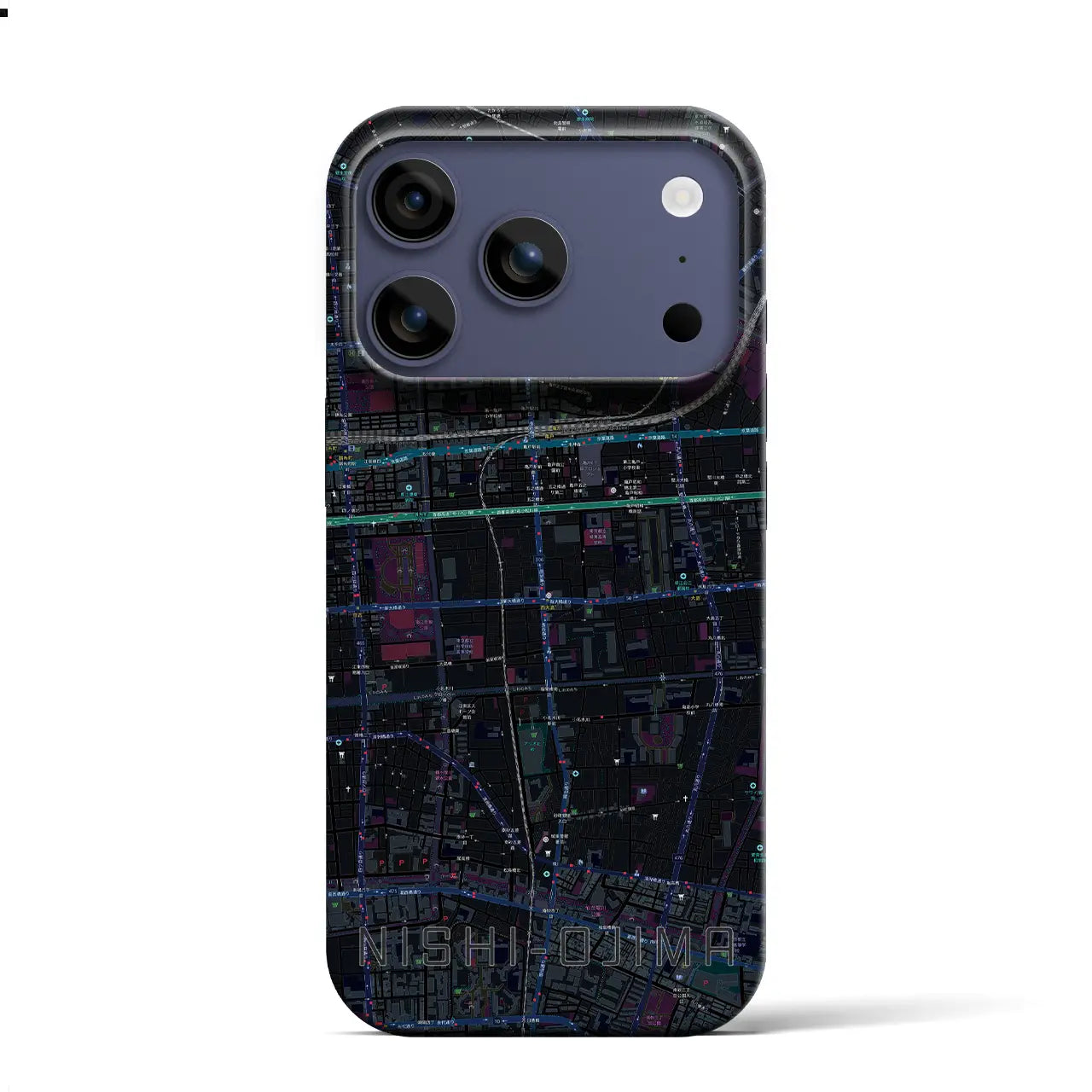 【西大島(東京都)】地図柄iPhoneケース(バックカバータイプ)