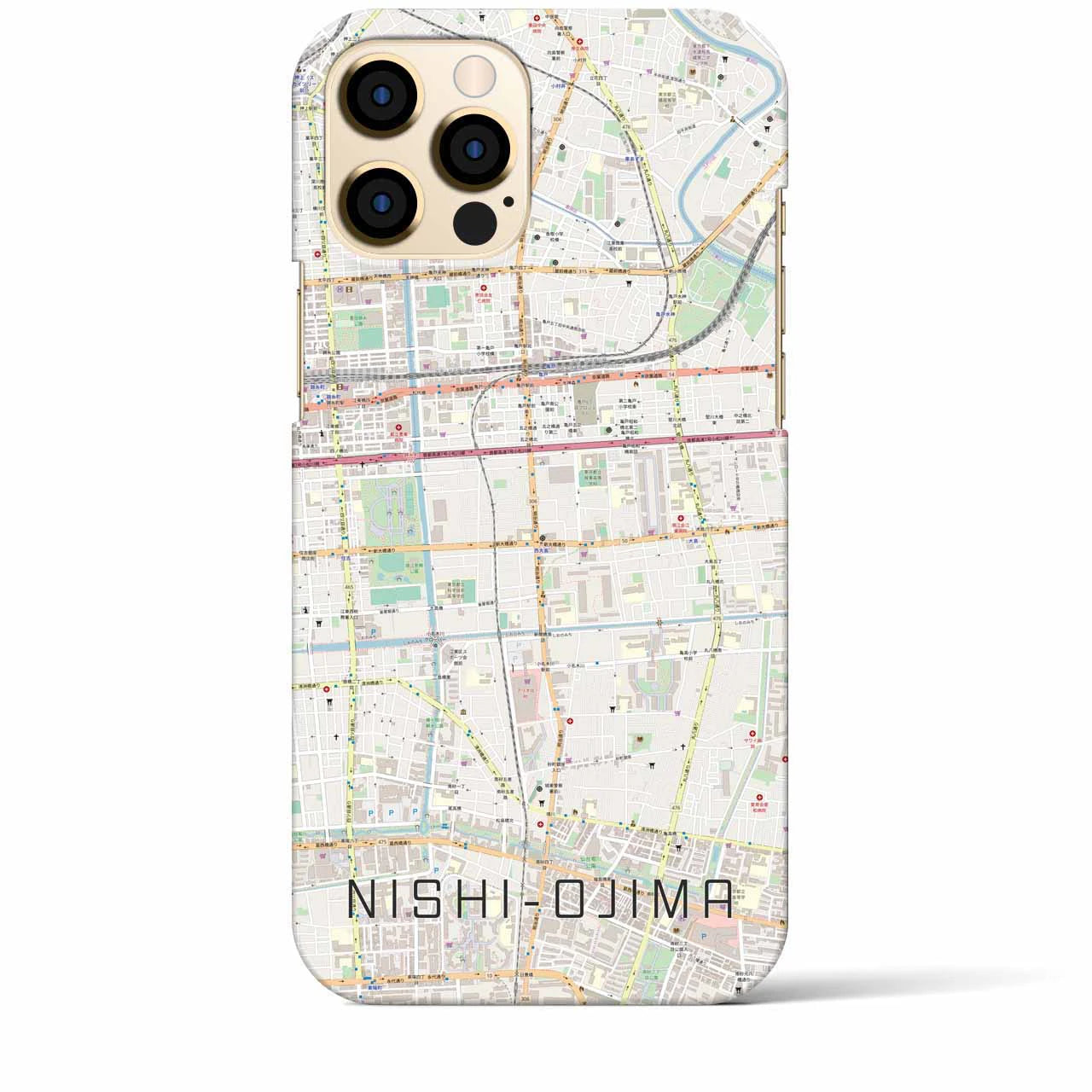 【西大島(東京都)】地図柄iPhoneケース(バックカバータイプ)