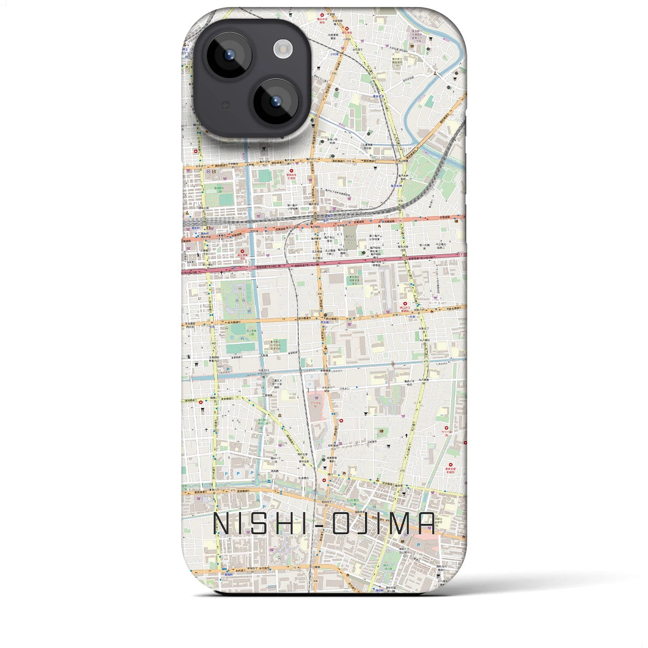 【西大島(東京都)】地図柄iPhoneケース(バックカバータイプ)