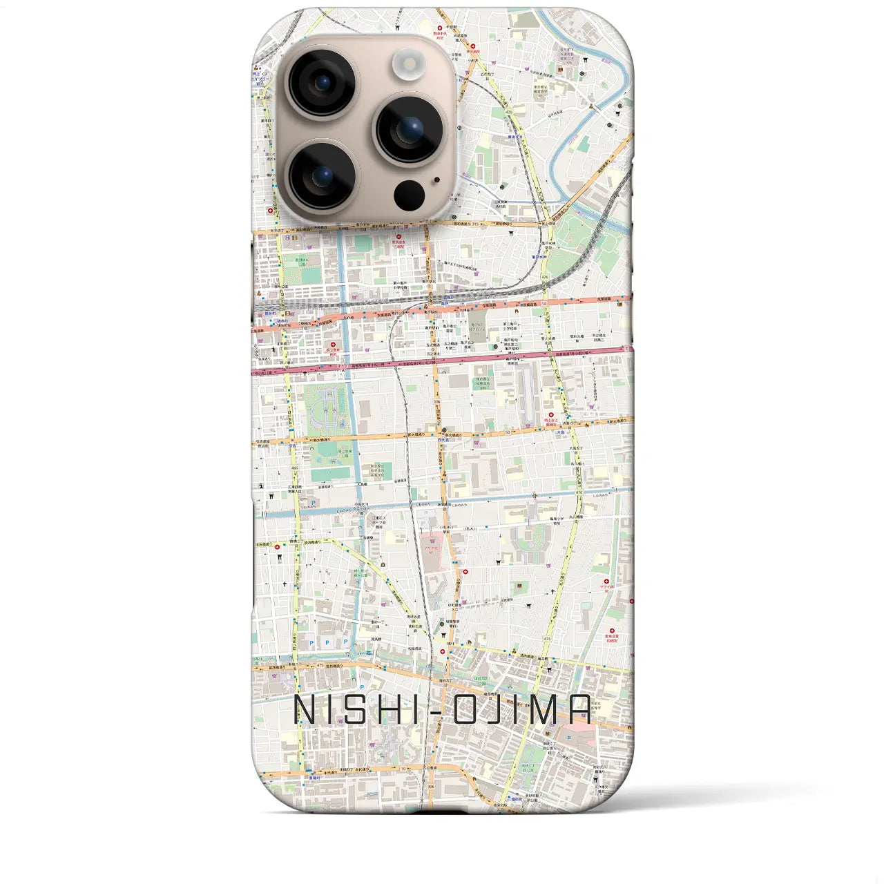 【西大島(東京都)】地図柄iPhoneケース(バックカバータイプ)