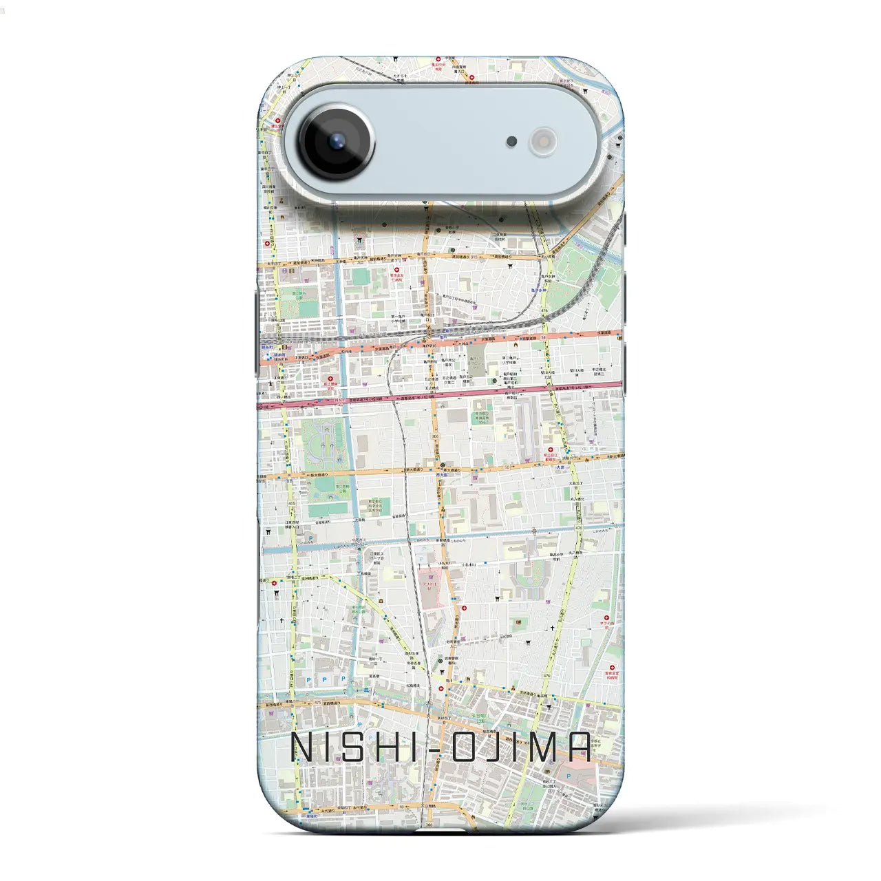 【西大島(東京都)】地図柄iPhoneケース(バックカバータイプ)