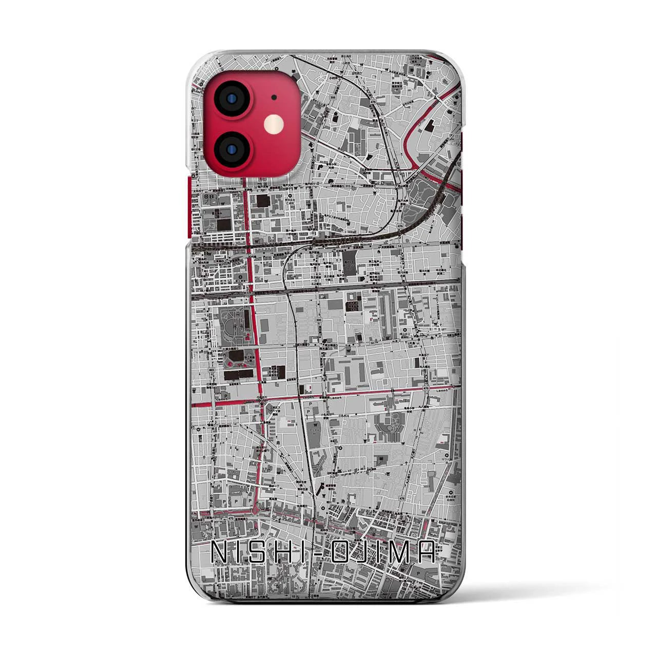 【西大島(東京都)】地図柄iPhoneケース(クリアタイプ)