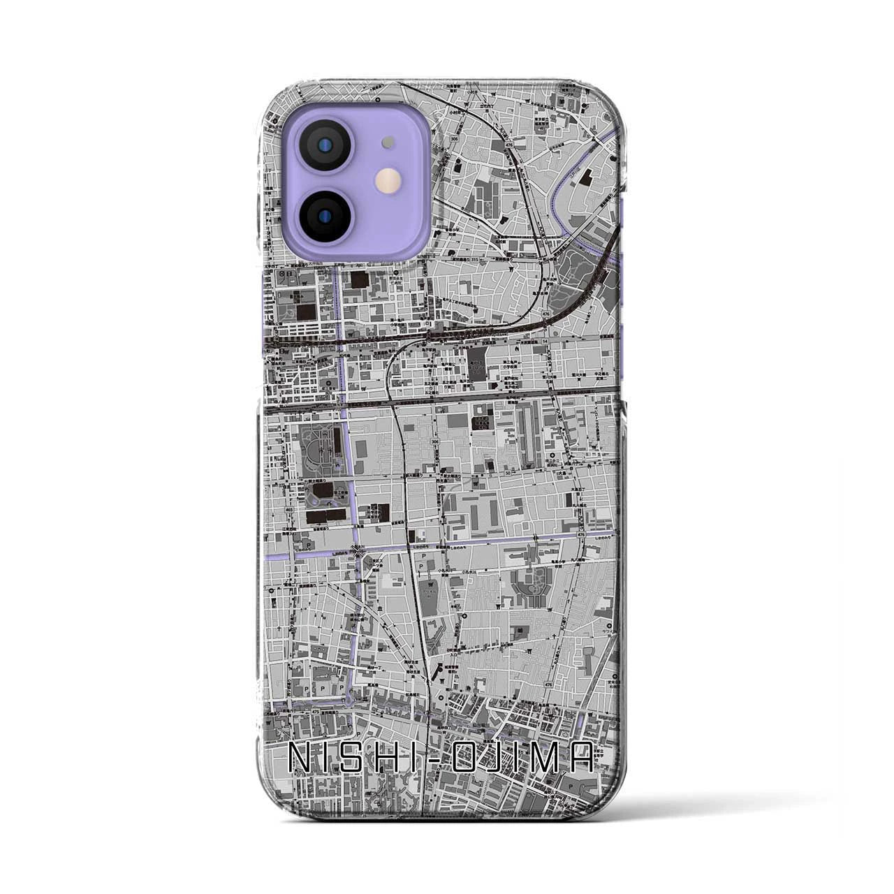 【西大島(東京都)】地図柄iPhoneケース(クリアタイプ)