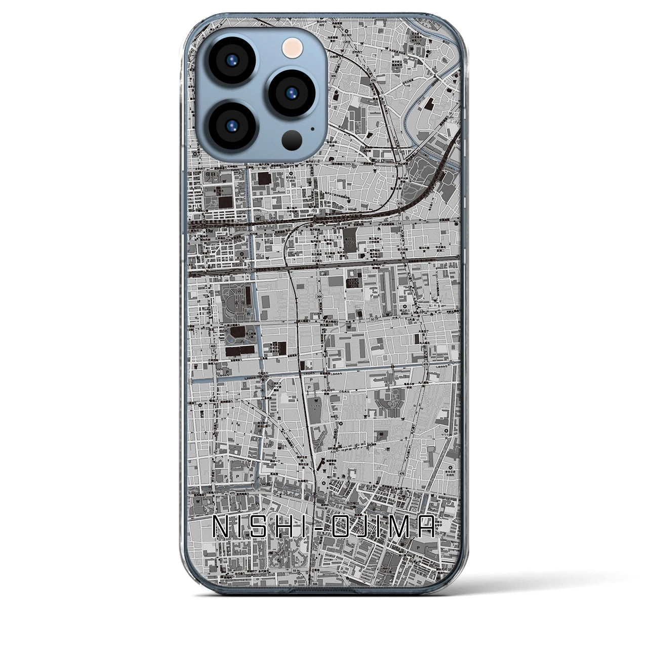 【西大島(東京都)】地図柄iPhoneケース(クリアタイプ)