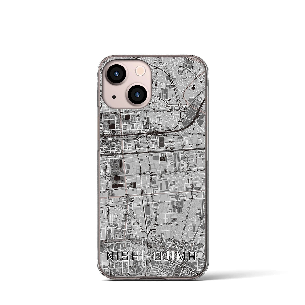 【西大島(東京都)】地図柄iPhoneケース(クリアタイプ)