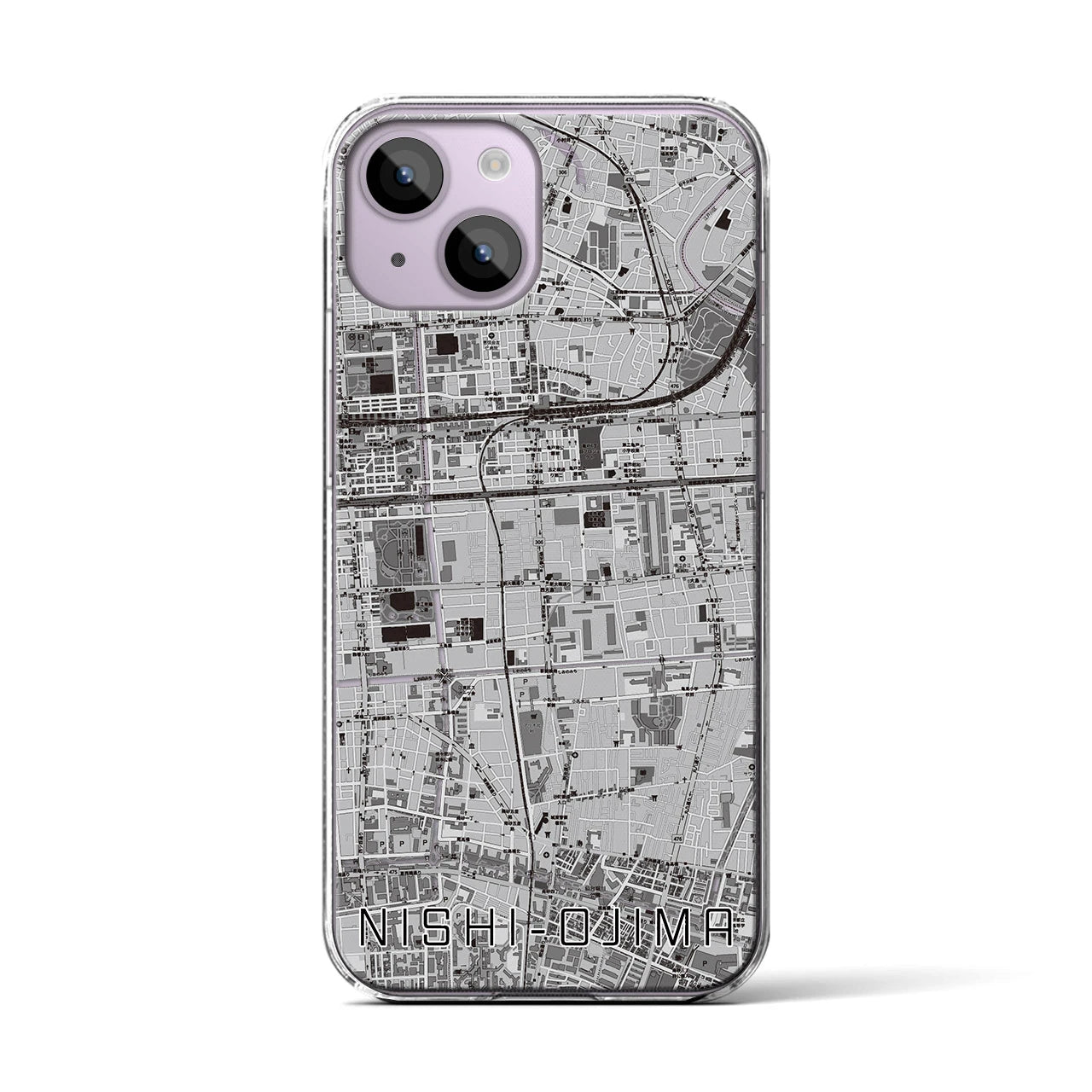 【西大島(東京都)】地図柄iPhoneケース(クリアタイプ)