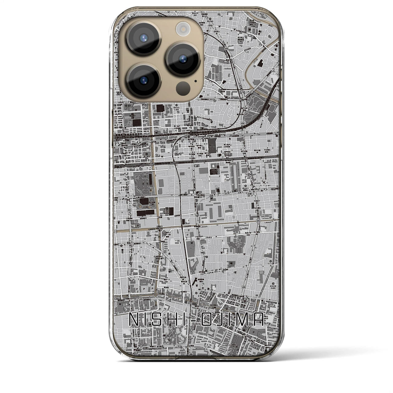 【西大島(東京都)】地図柄iPhoneケース(クリアタイプ)