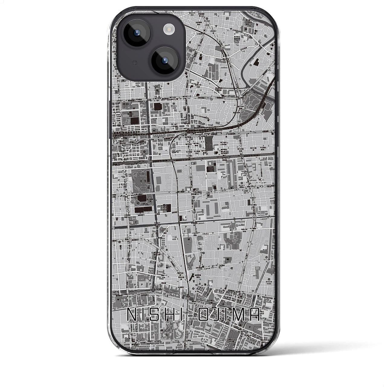 【西大島(東京都)】地図柄iPhoneケース(クリアタイプ)
