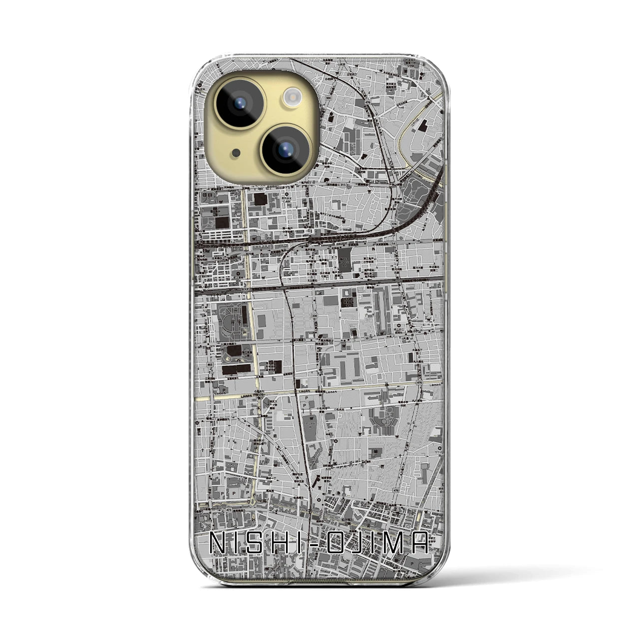 【西大島(東京都)】地図柄iPhoneケース(クリアタイプ)