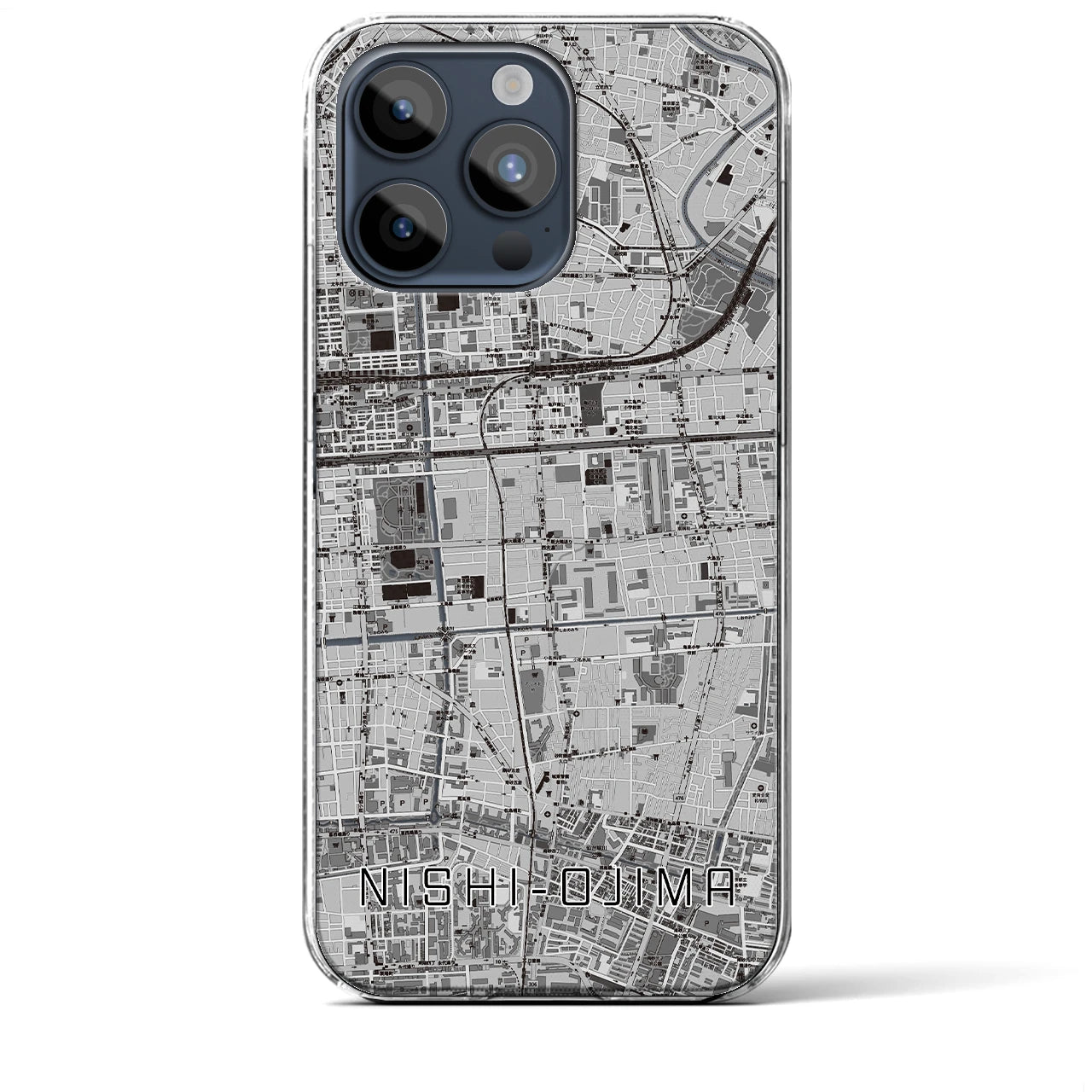 【西大島(東京都)】地図柄iPhoneケース(クリアタイプ)