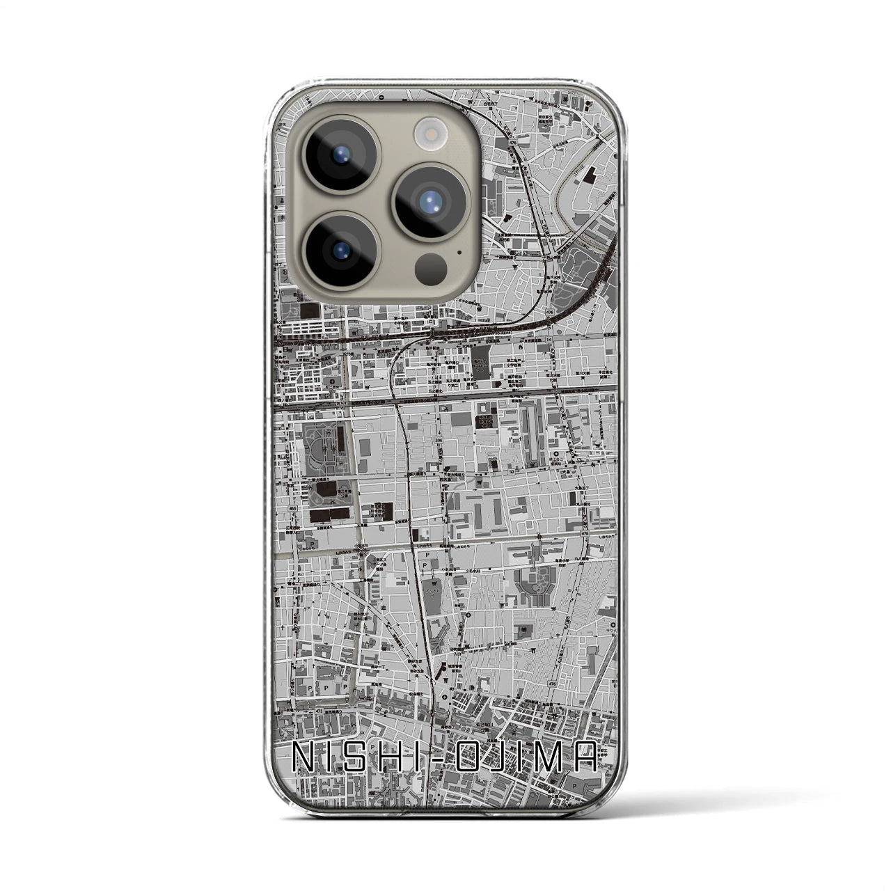 【西大島(東京都)】地図柄iPhoneケース(クリアタイプ)