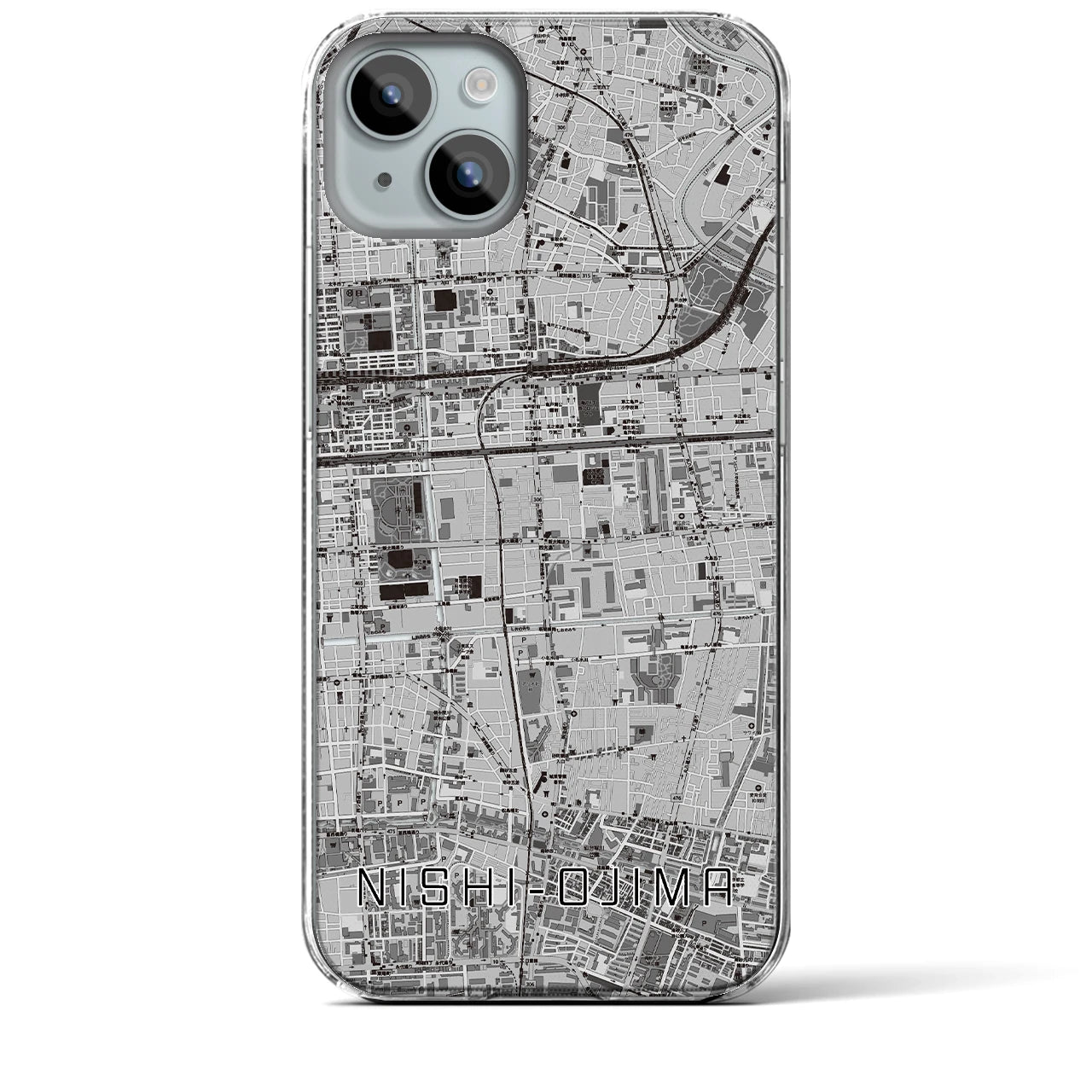 【西大島(東京都)】地図柄iPhoneケース(クリアタイプ)