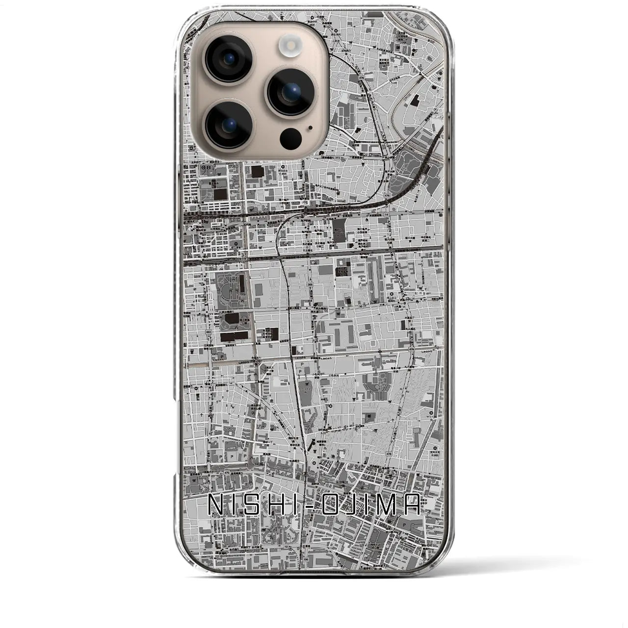 【西大島(東京都)】地図柄iPhoneケース(クリアタイプ)
