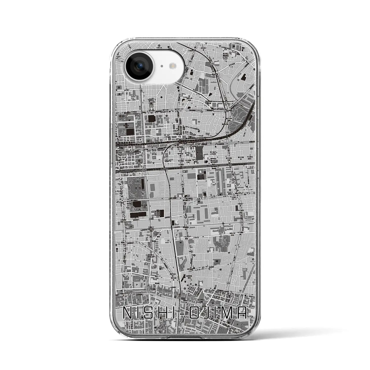 【西大島(東京都)】地図柄iPhoneケース(クリアタイプ)
