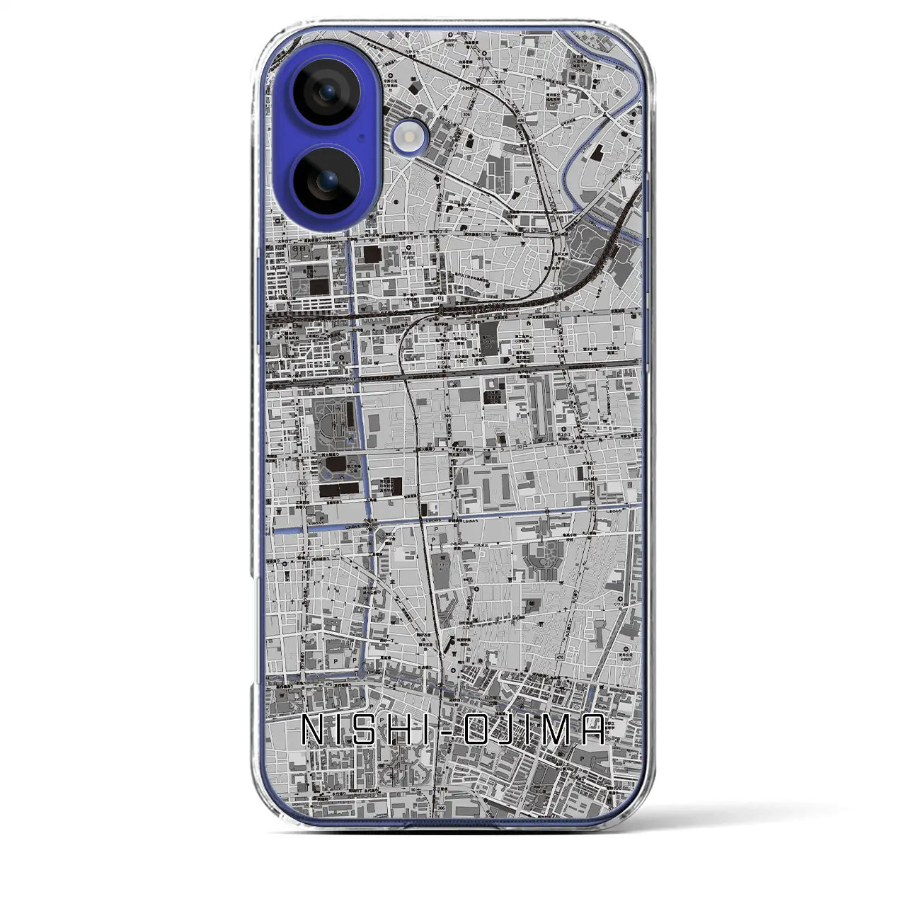 【西大島(東京都)】地図柄iPhoneケース(クリアタイプ)