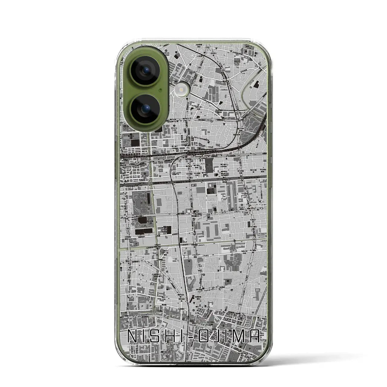 【西大島(東京都)】地図柄iPhoneケース(クリアタイプ)