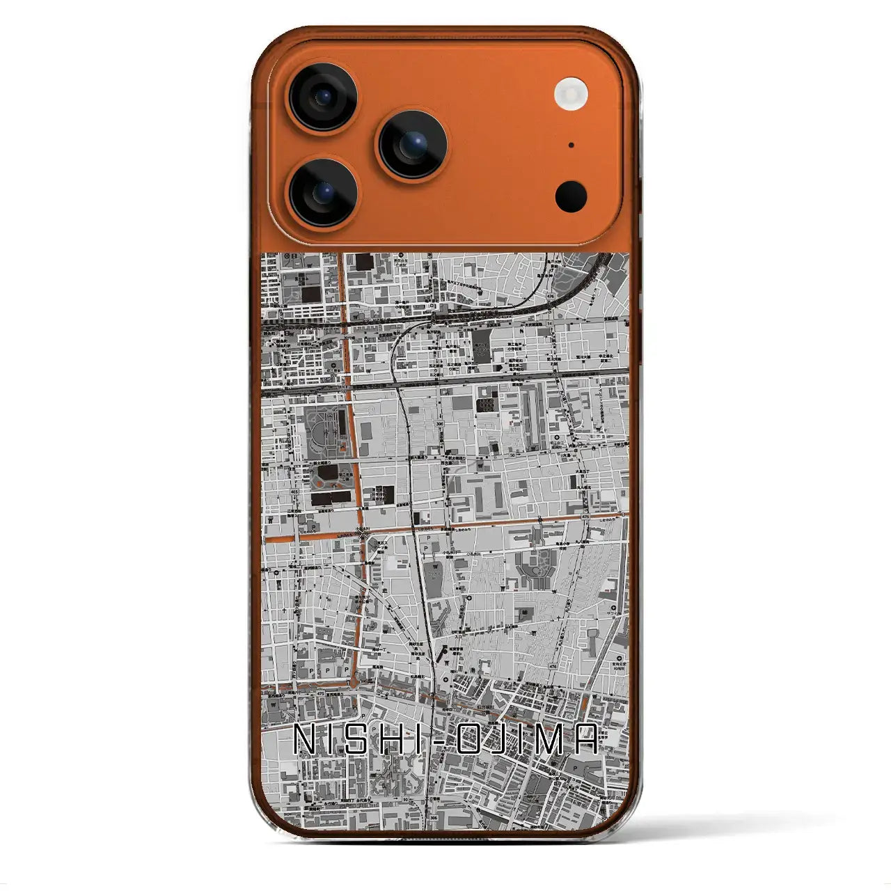 【西大島(東京都)】地図柄iPhoneケース(クリアタイプ)