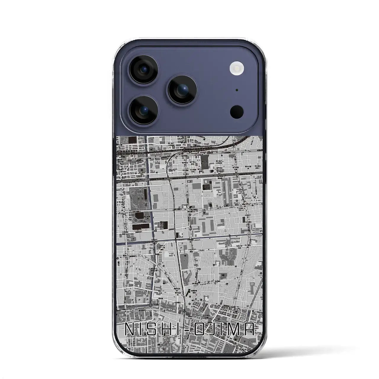 【西大島(東京都)】地図柄iPhoneケース(クリアタイプ)